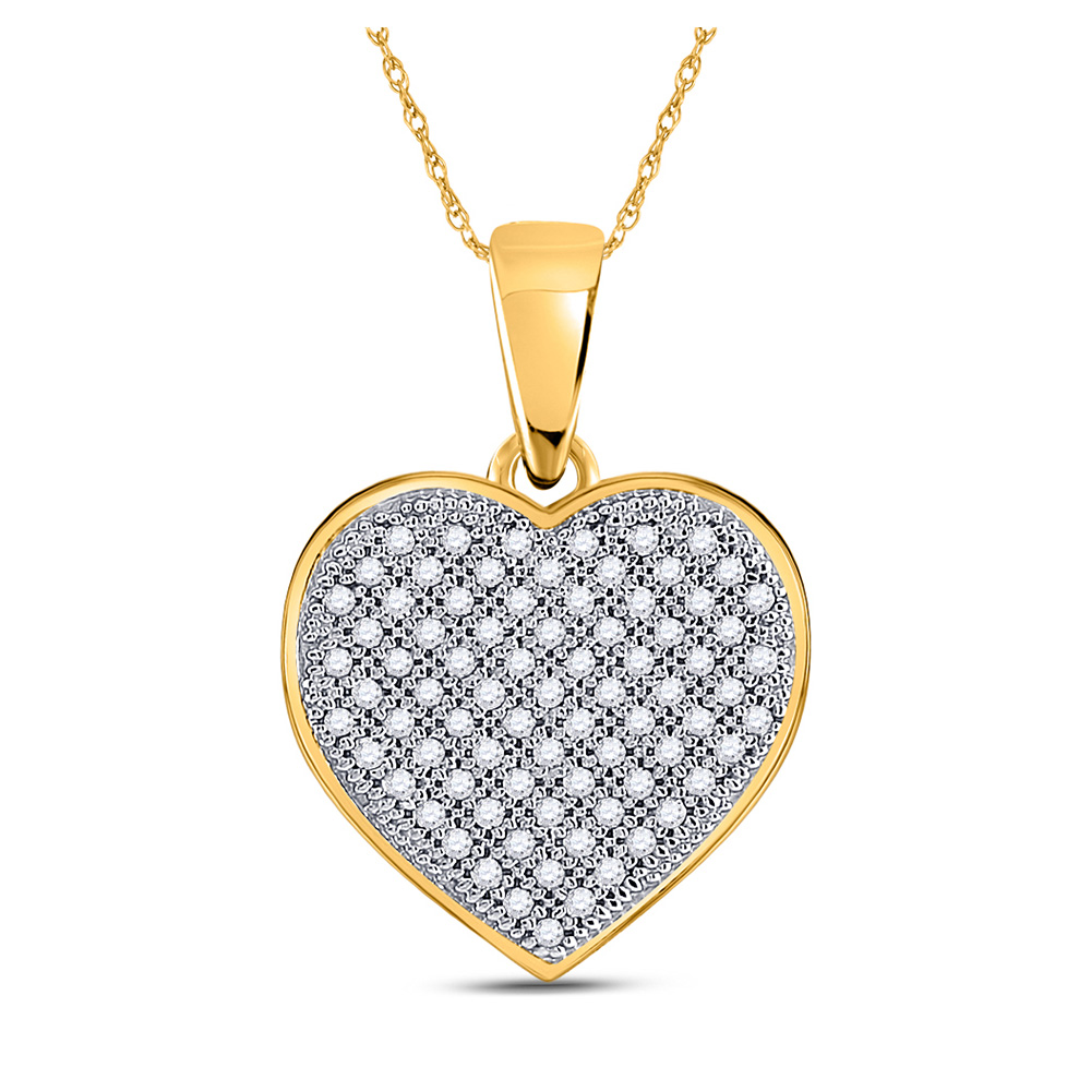 TheJewelryMaster 0.25ctw Brilliant Round Cut Diamond Heart Pendant