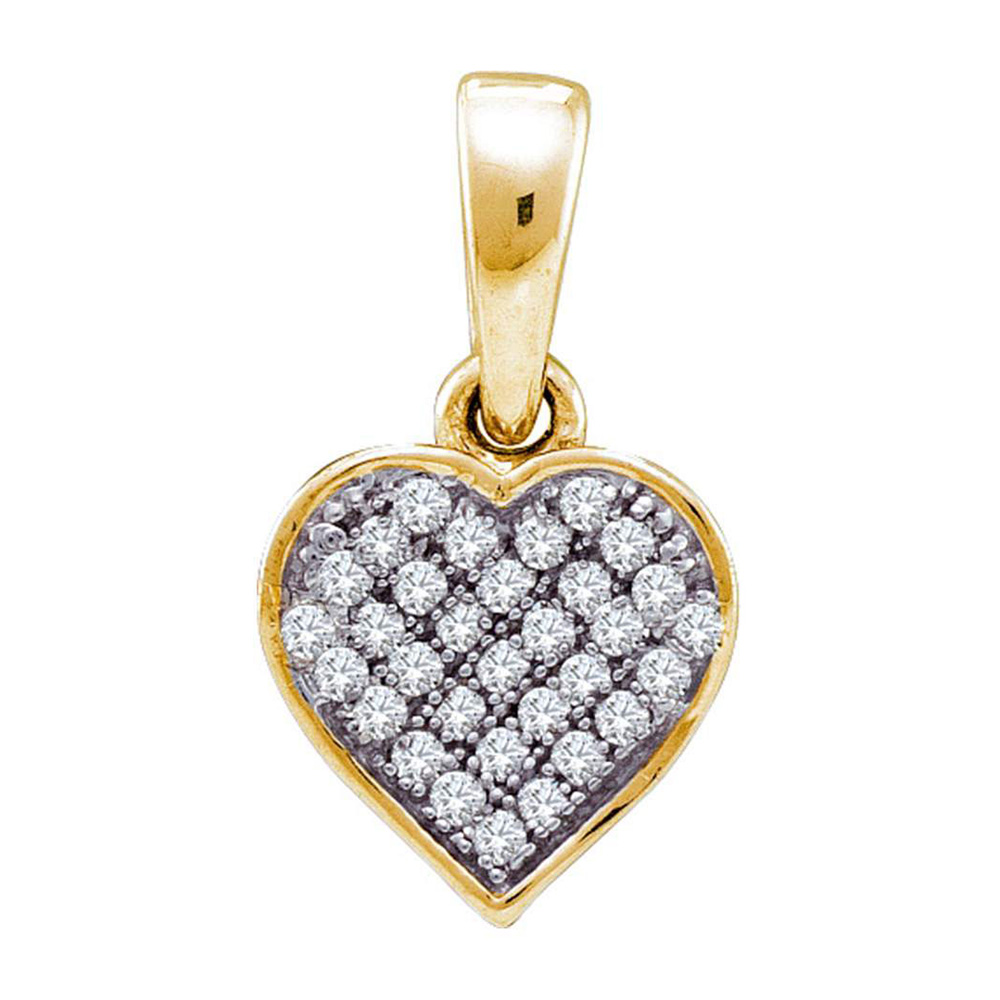 TheJewelryMaster 0.10ctw Brilliant Round Cut Diamond Heart Pendant
