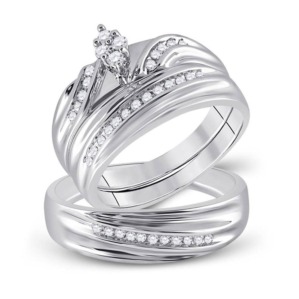 TheJewelryMaster 0.73ctw Mens Round Micro-Pave Diamond Ring Wedding Band