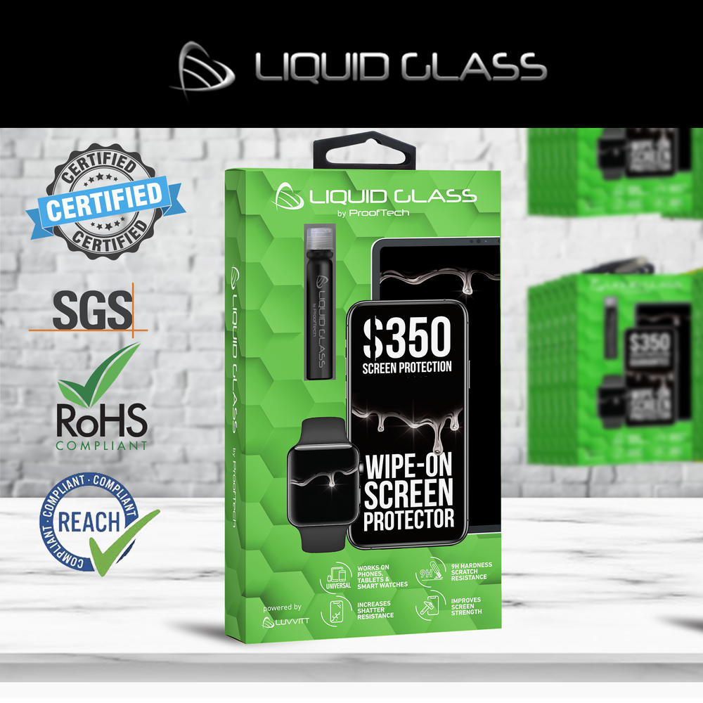 ProofTech Liquid Glass Screen Protector with $350 Screen Replacement Guarantee - Universal