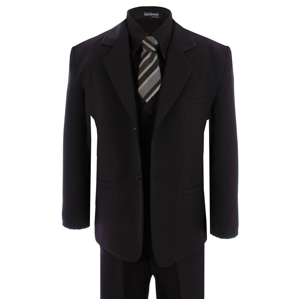 Gino Giovanni Formal Boys Kids Dress Suit W/Black Shirt From Baby to Teen