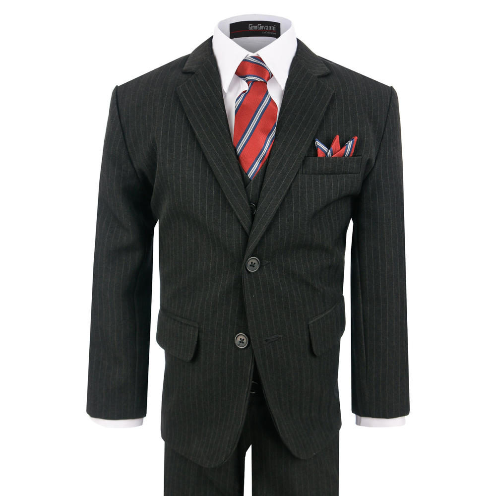 Gino Giovanni Boy's Formal Pinstripe Dresswear Suit Set