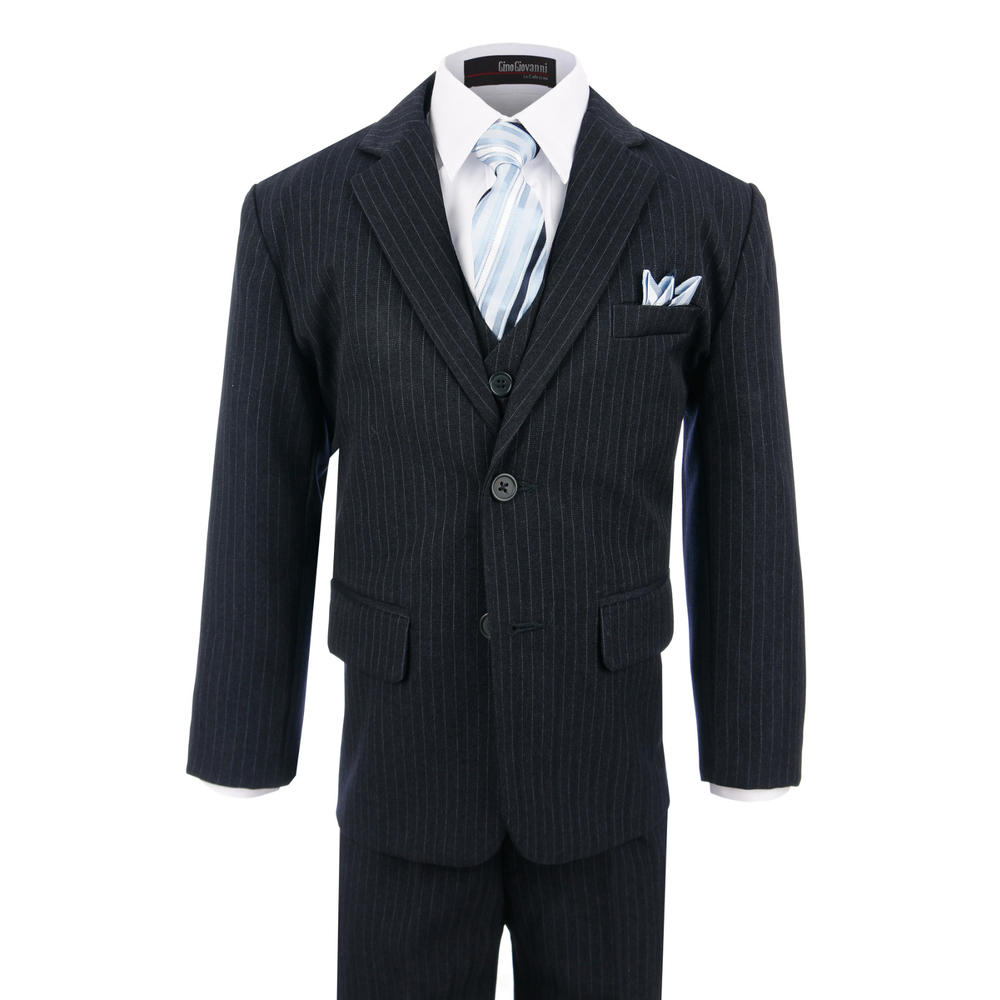 Gino Giovanni Boy's Formal Pinstripe Dresswear Suit Set