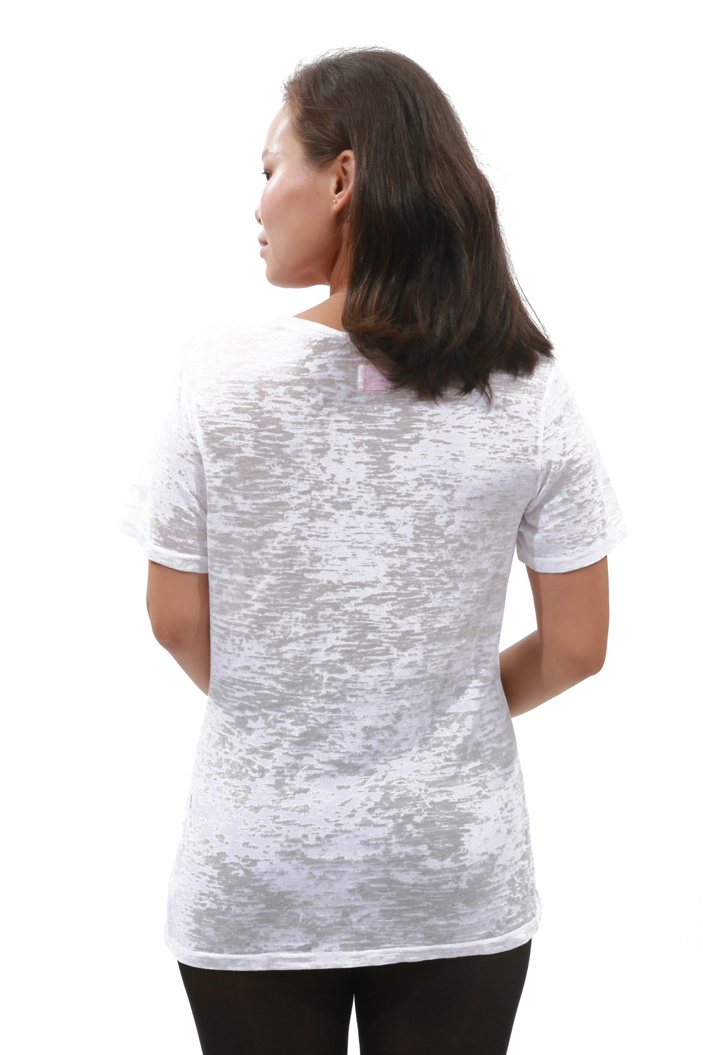 E.vil Womens Cotton Burnout T-Shirt "Surf Monster Gold Foil" White