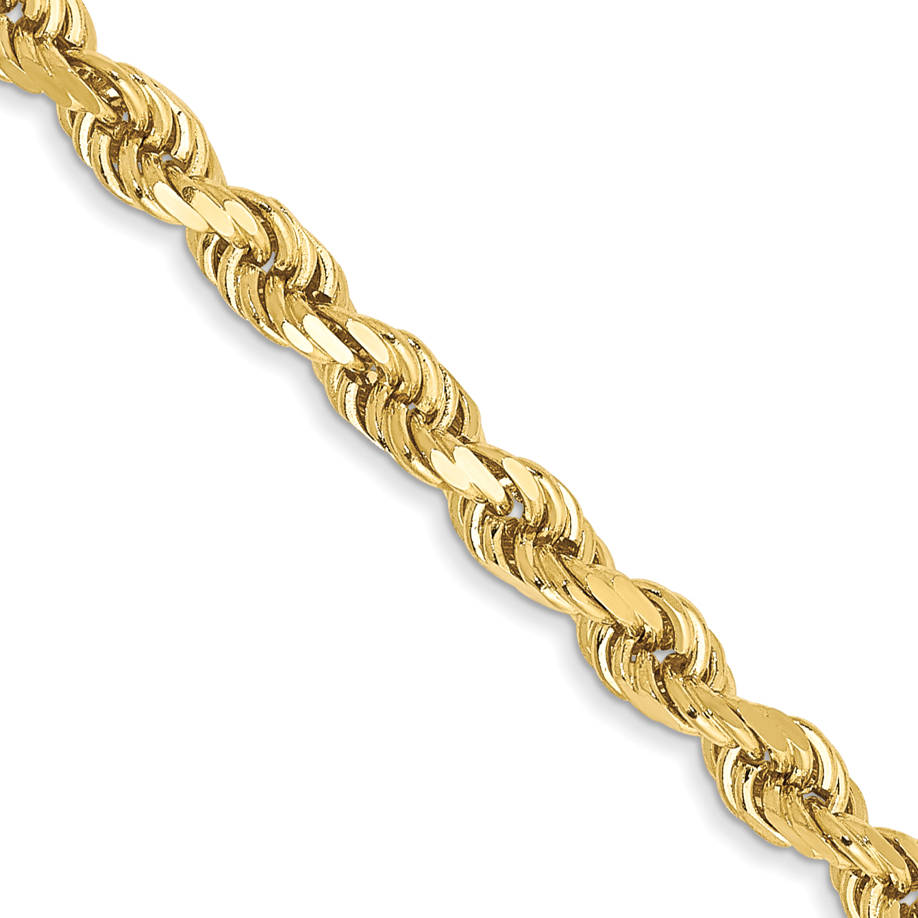 Core Gold 10k 3mm Handmade Diamond-cut Rope Chain