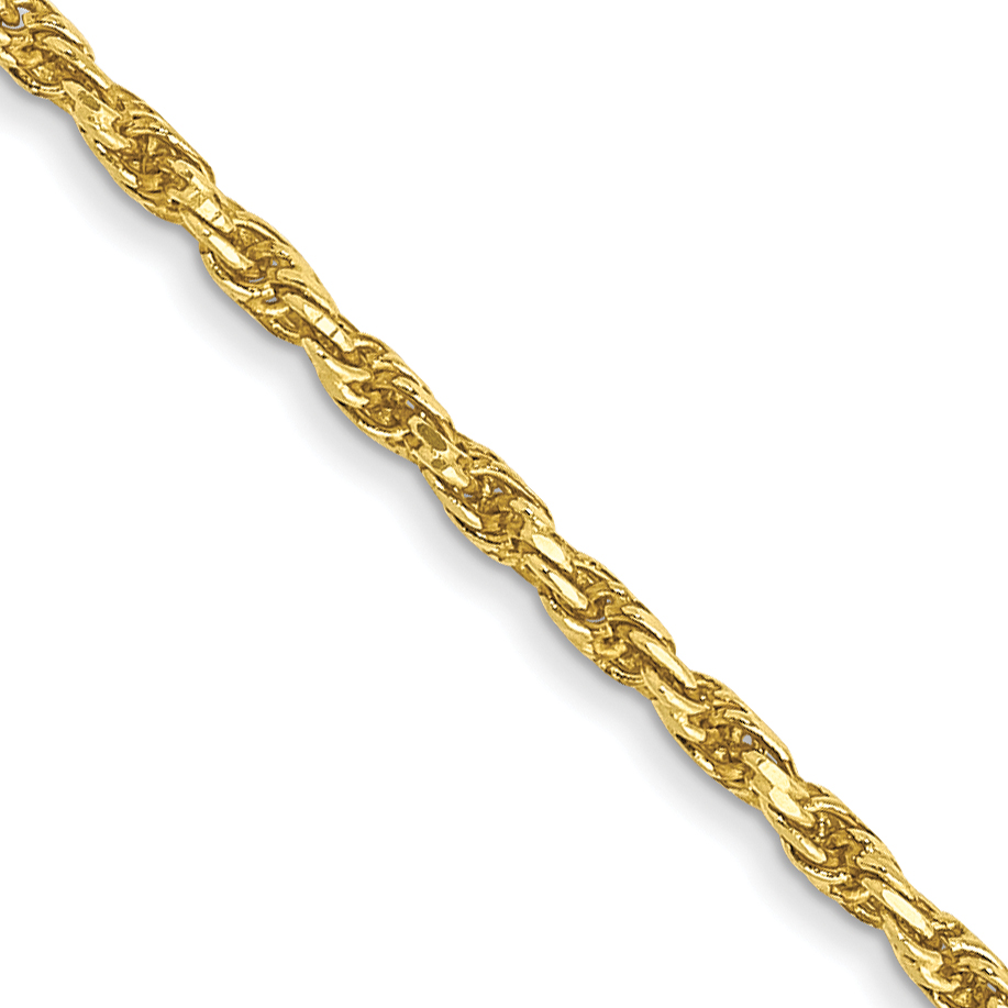 Core Gold 10k 1.5mm Machine Made Diamond Cut Rope Chain