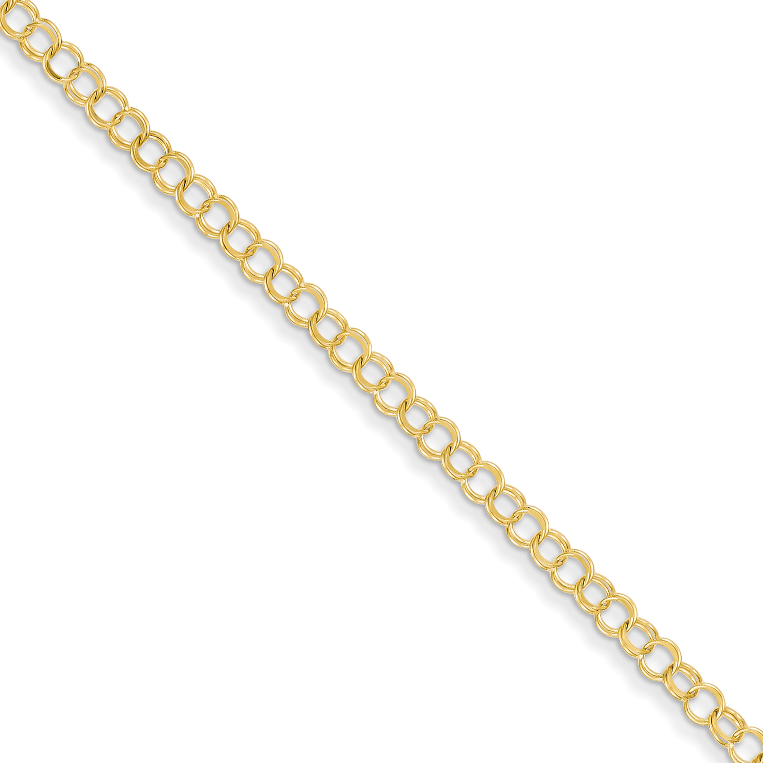 Core Gold 14k Solid Double Link Charm Bracelet