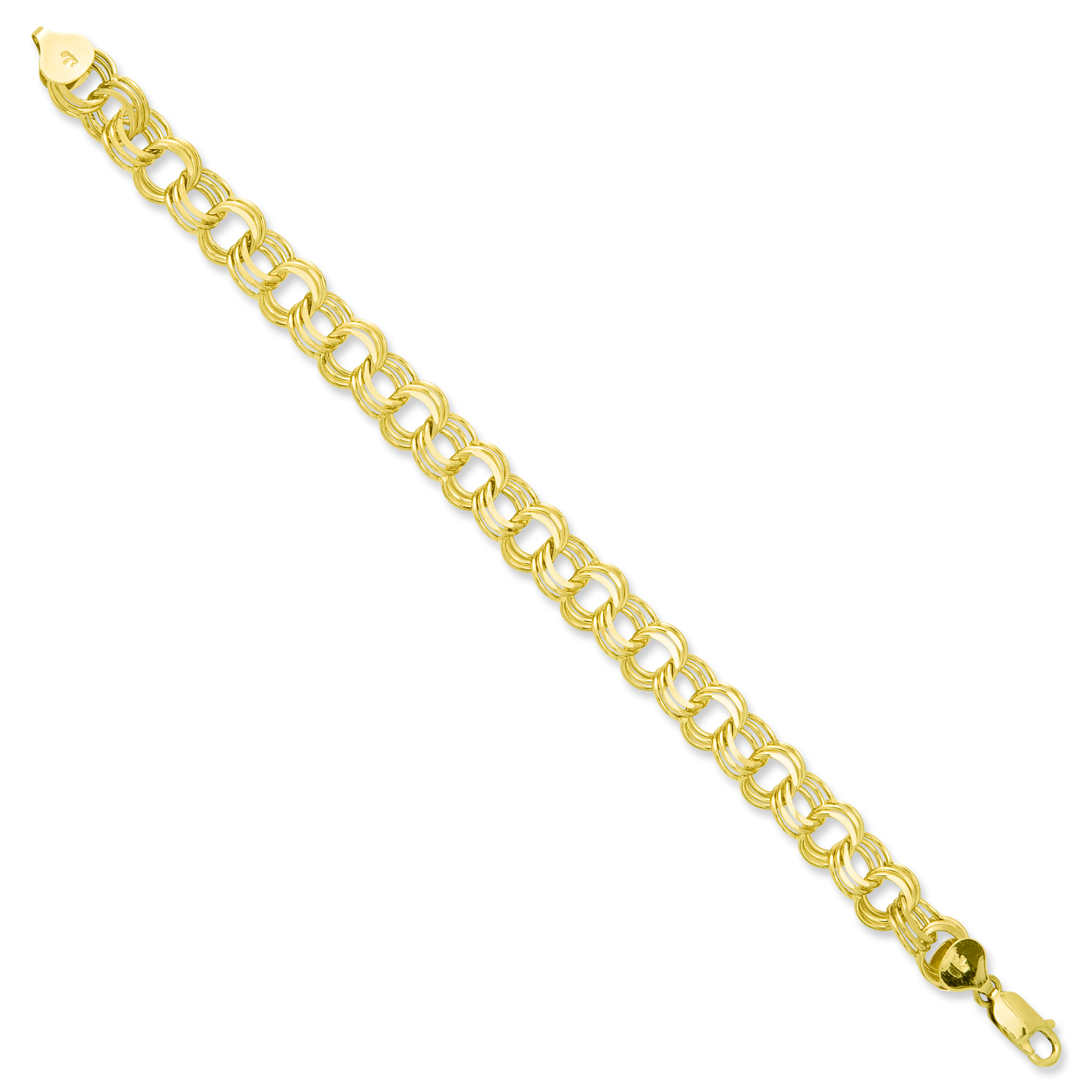 Core Gold 14k Triple Link Charm Bracelet