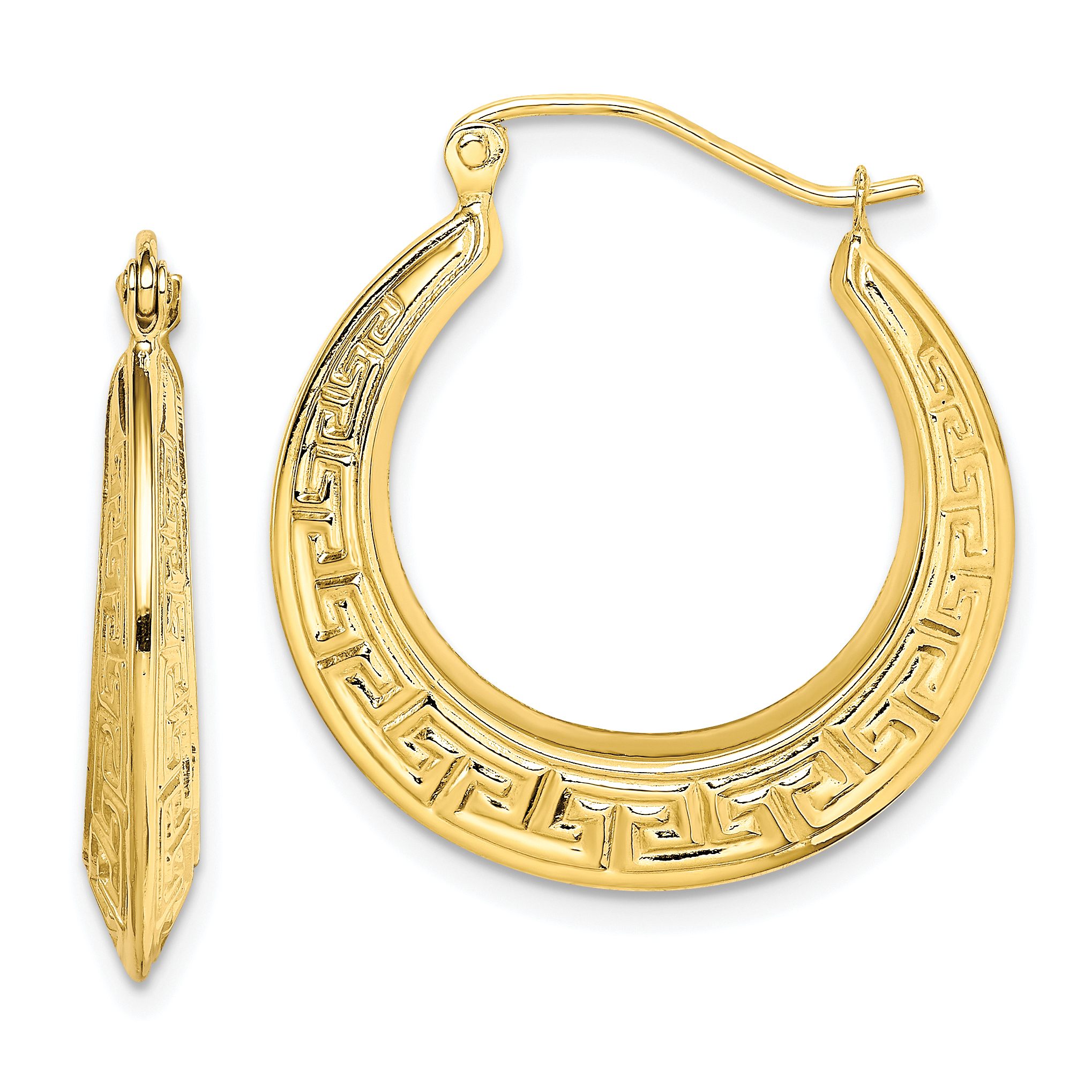 Core Gold 10k Polished Hollow Greek Key Earrings