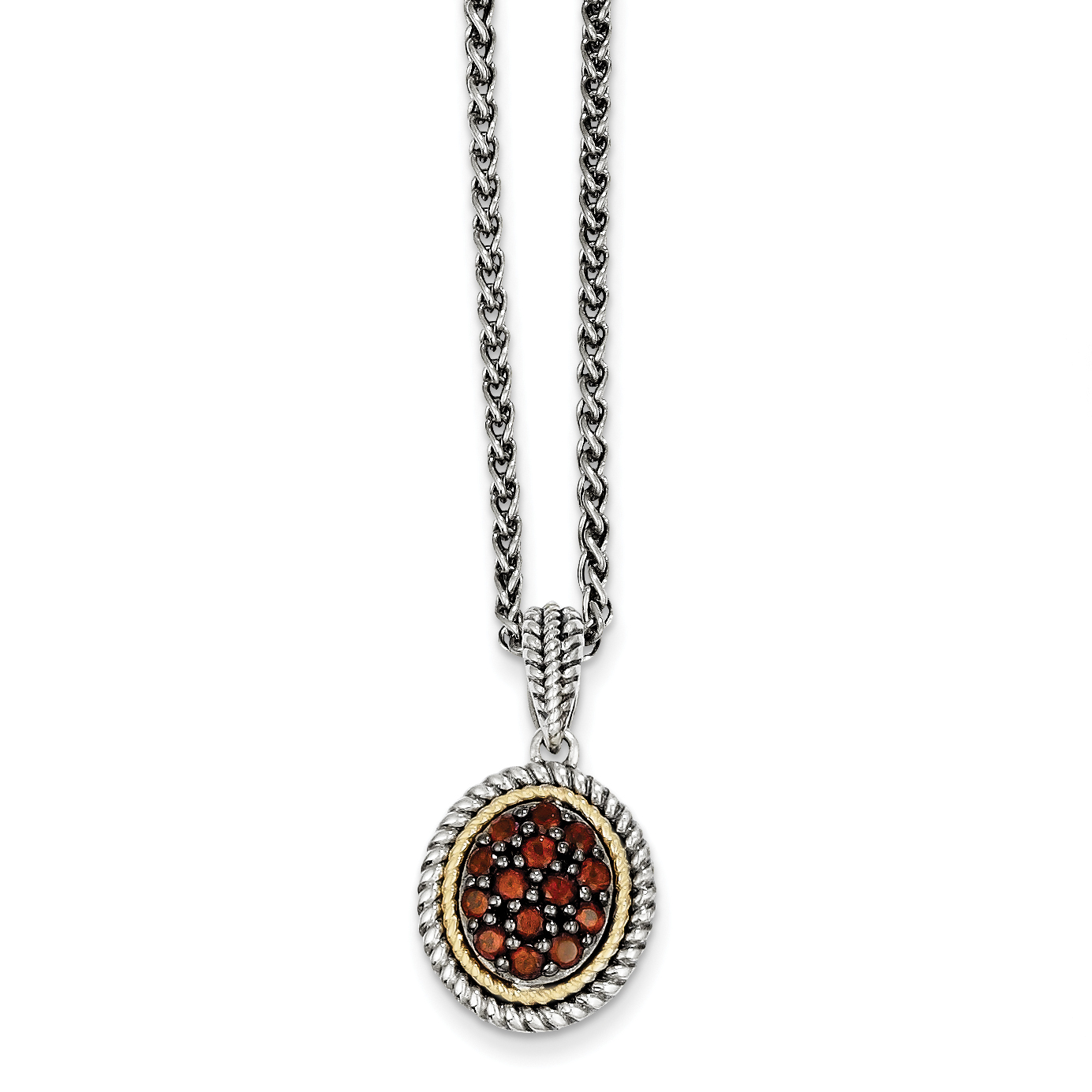Shey Couture Sterling Silver w/14k Garnet Necklace