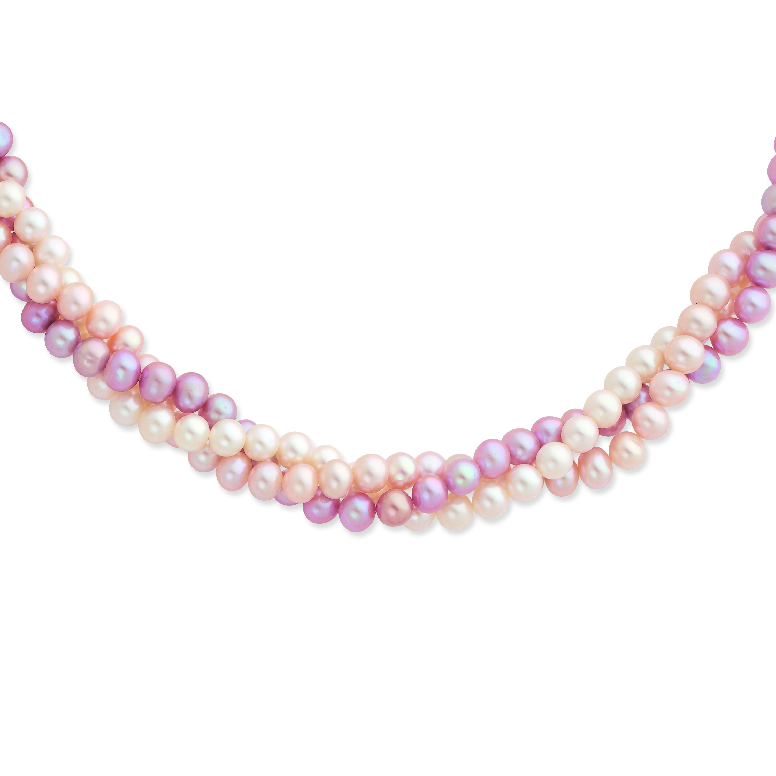 Pearls 14K 6-7mm White/Peach/Purple FW Cultured Pearl Necklace