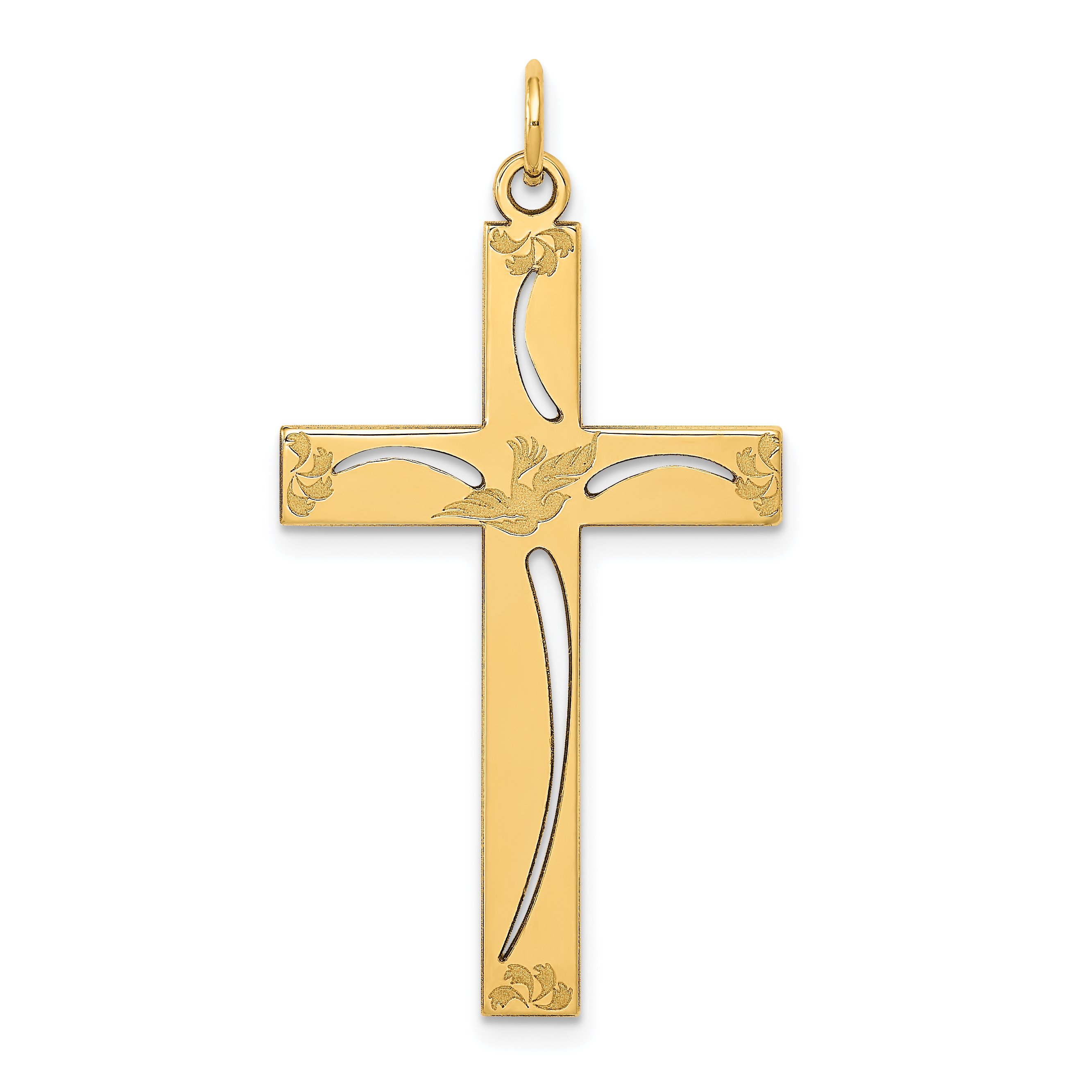 Core Gold 14K Laser Designed Cross Pendant