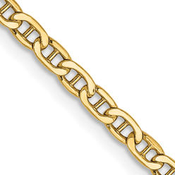 Core Gold 14k Yellow Gold 2.40mm Anchor Bracelet 7"