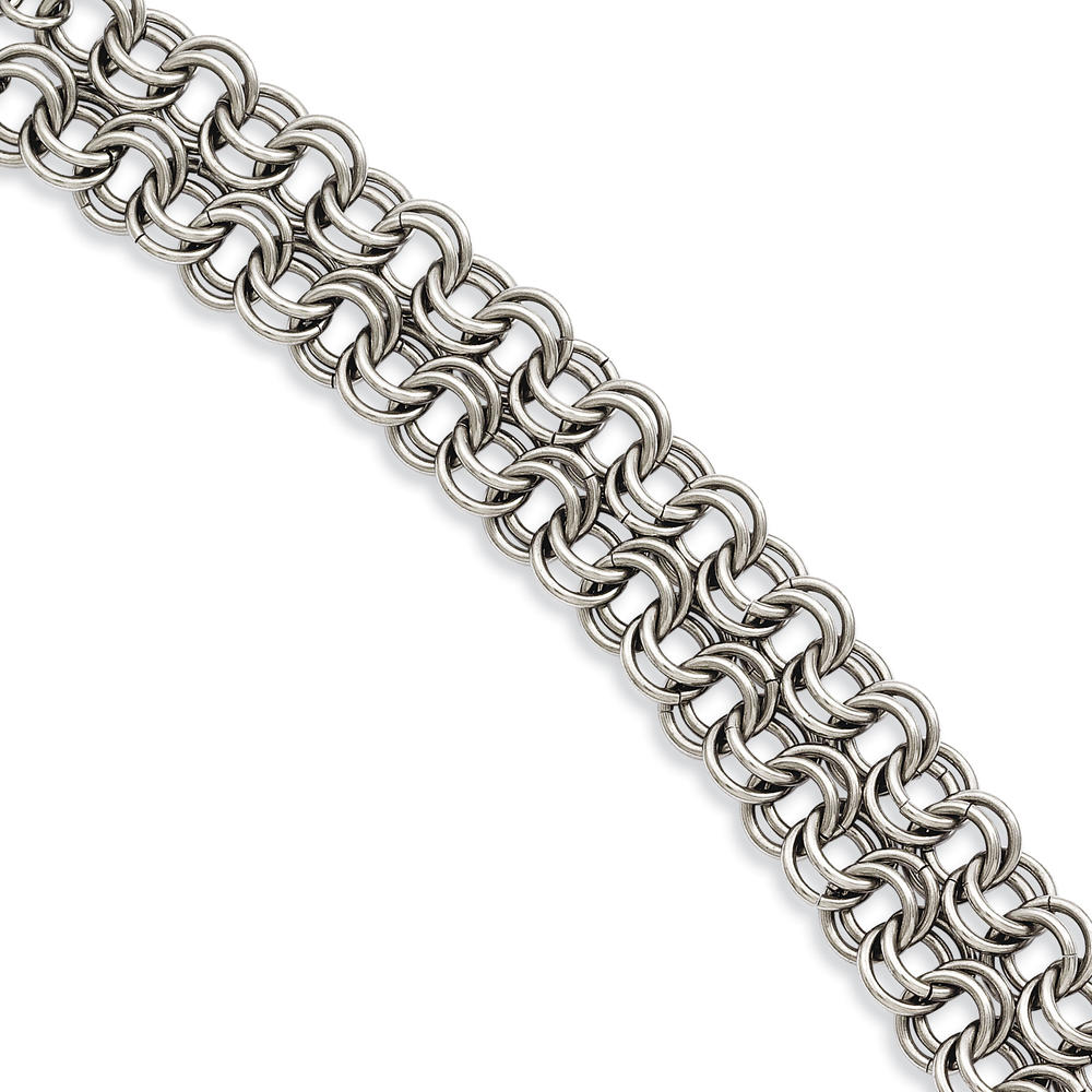 Chisel Stainless Steel Multistrand Circles 7in Bracelet