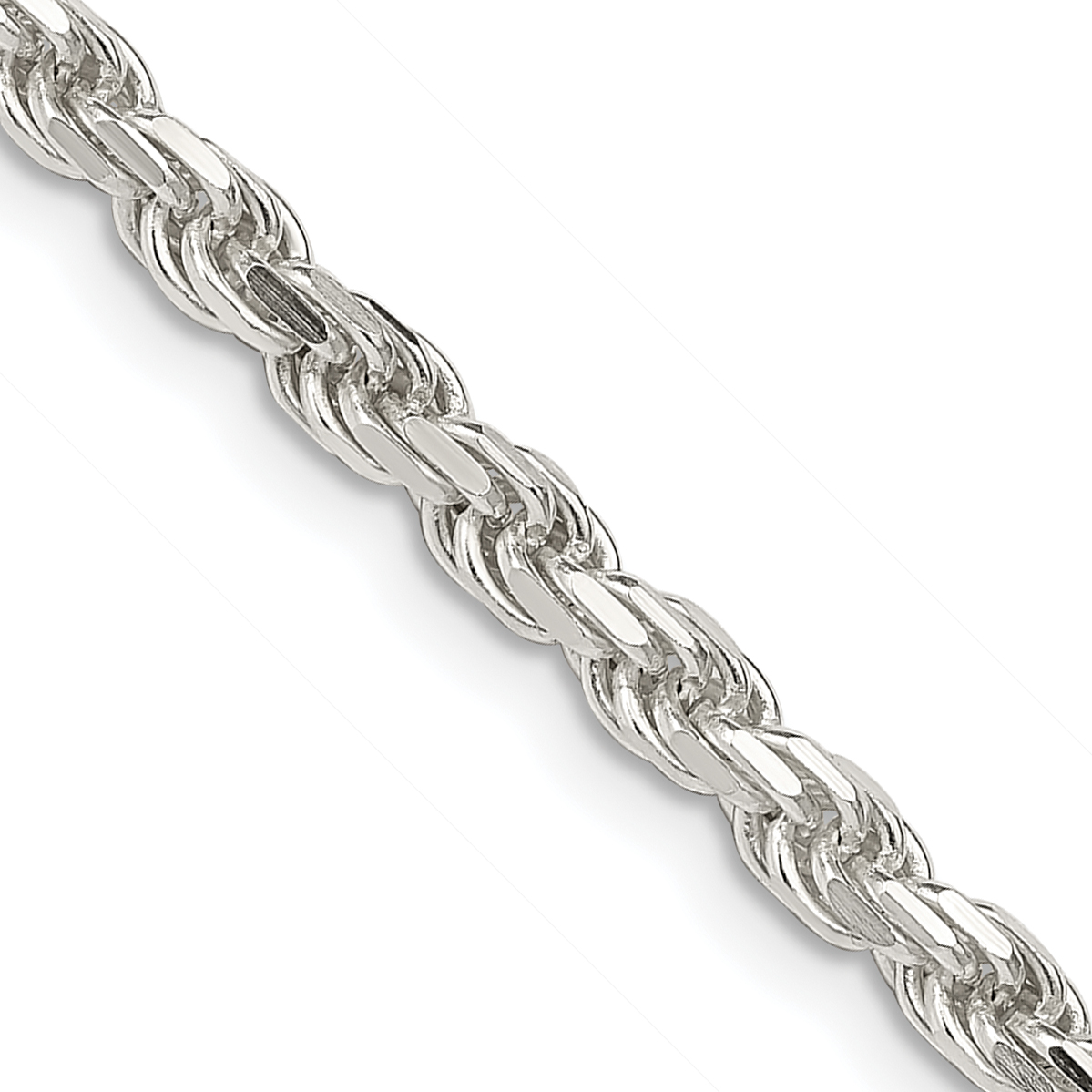Core Silver Sterling Silver 3.5mm Diamond-cut Rope Chain
