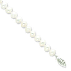 Pearls Sterling Silver 6-7mm White Freshwater Cultured Pearl Bracelet