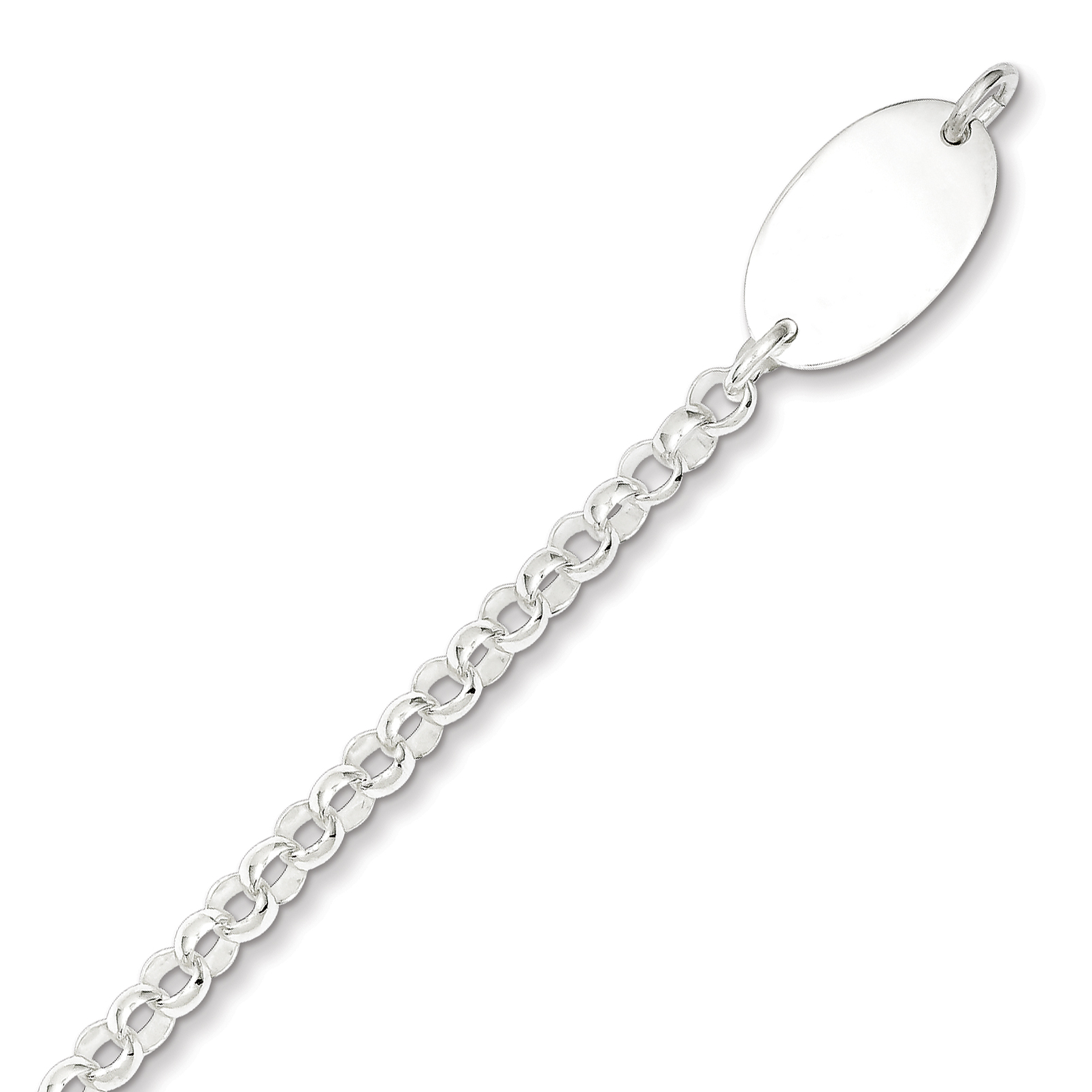 Core Silver Sterling Silver Baby Bracelet w/Oval Plate