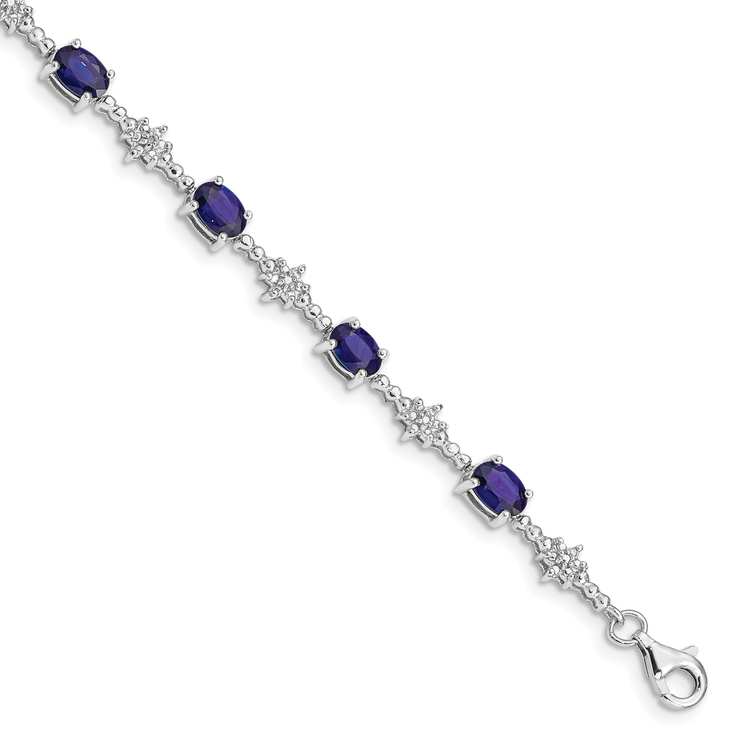 Core Silver Sterling Silver Sapphire and Diamond Bracelet