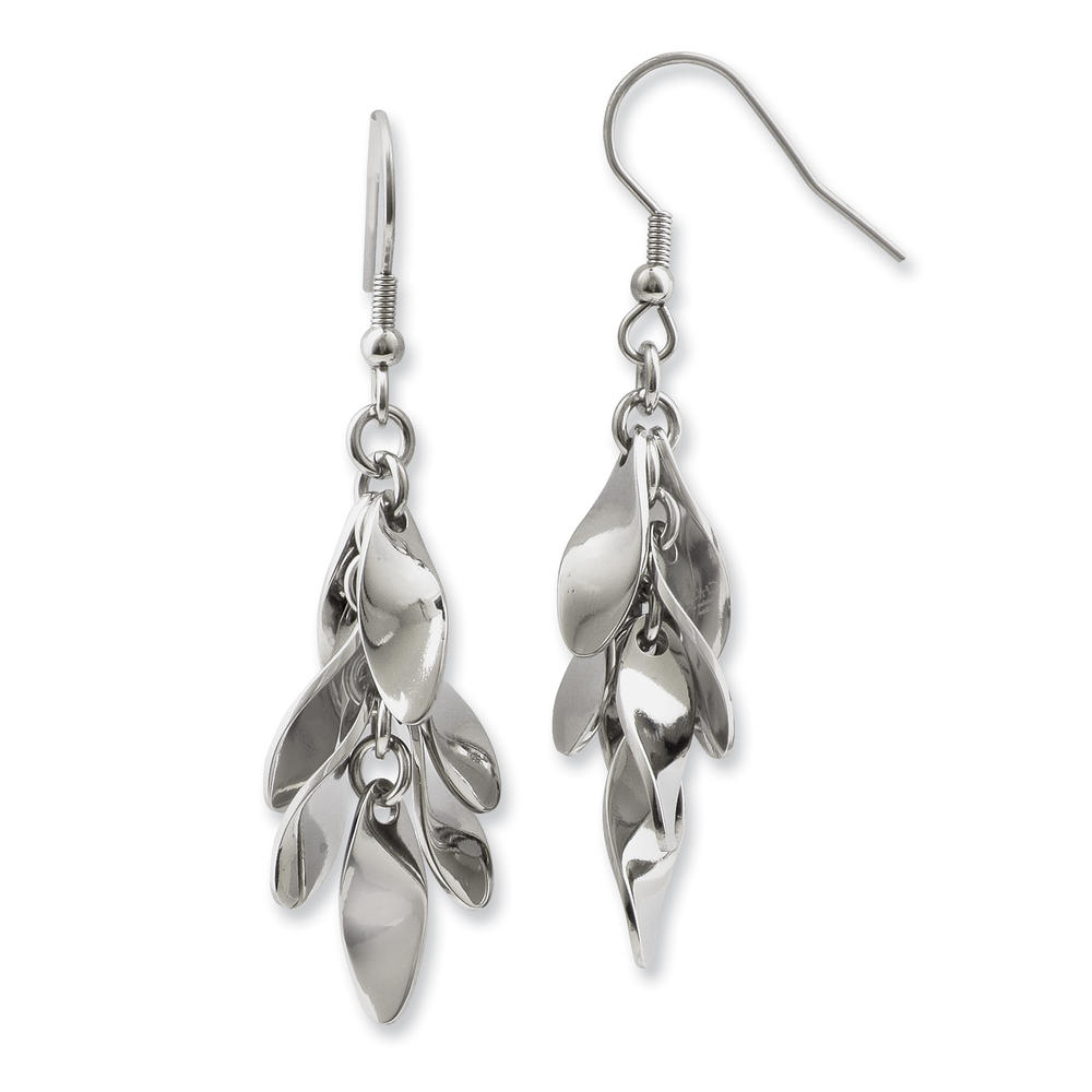 Chisel Stainless Steel Polished Dangle Earrings