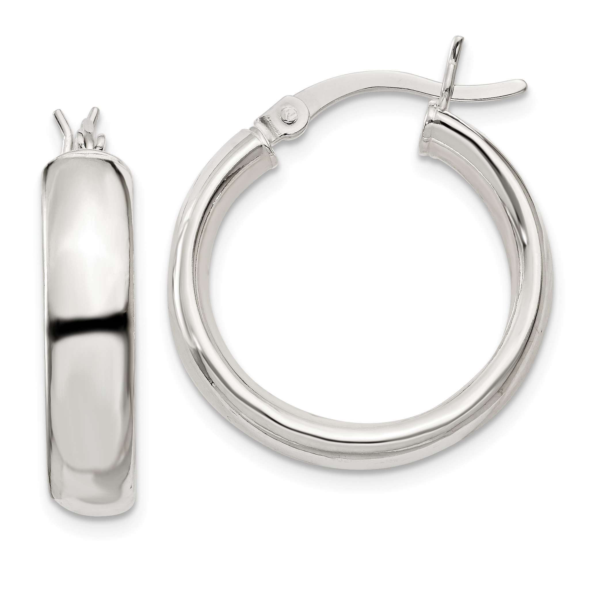 Core Silver Sterling Silver 4.75mm Hoop Earrings