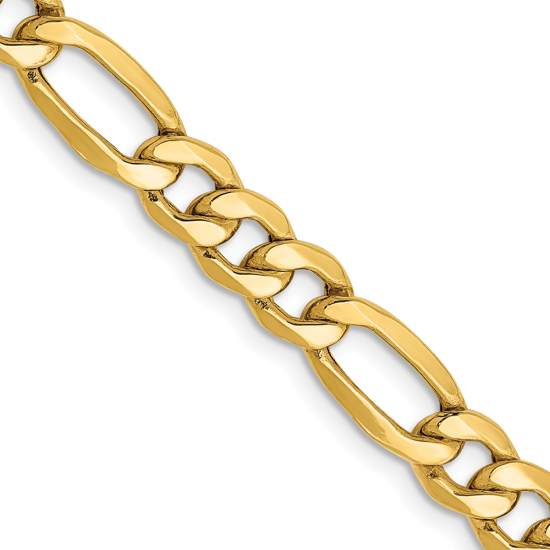 Core Gold 14k 6.6mm Semi-Solid Figaro Chain