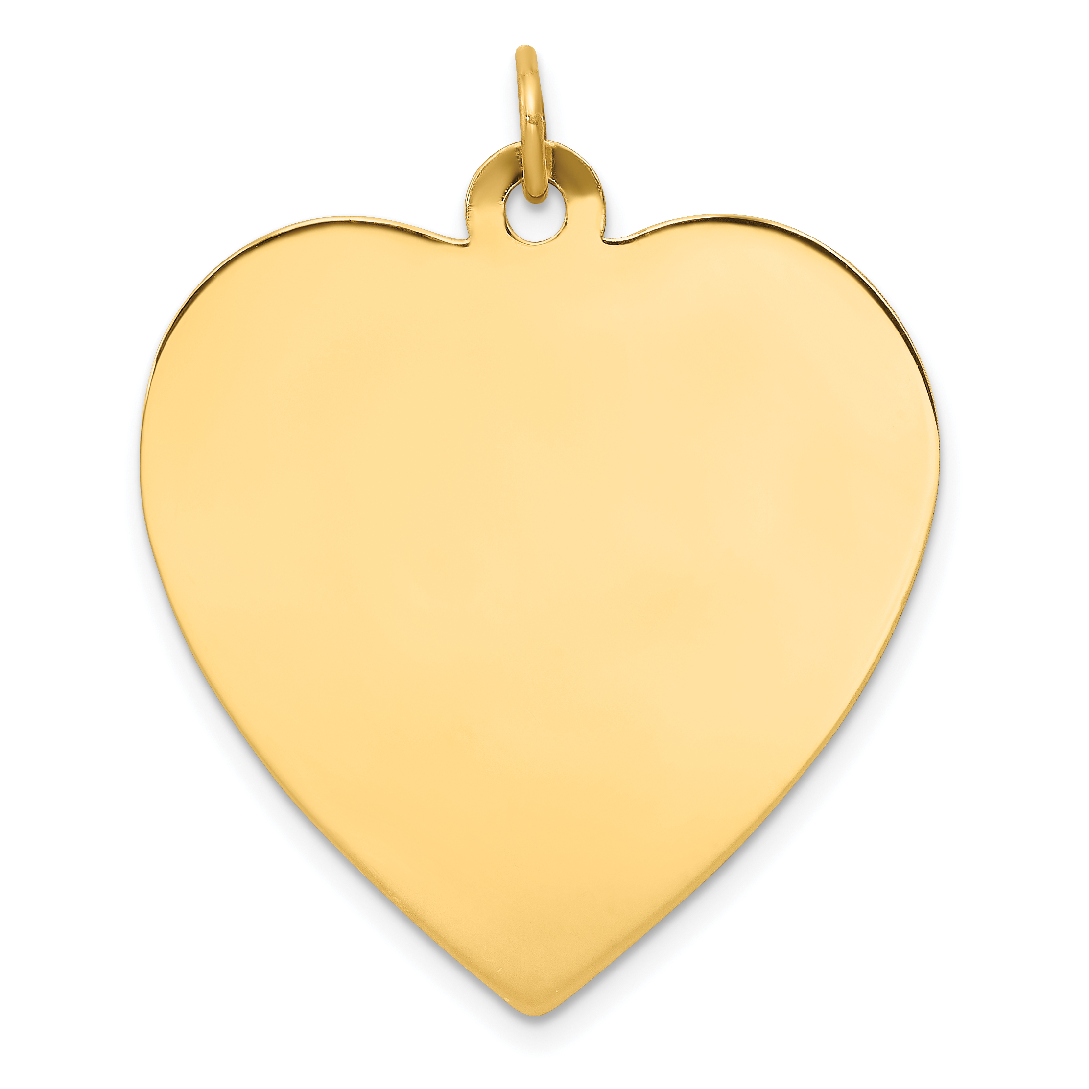 Core Gold 14k Plain .027 Gauge Engravable Heart Disc Charm