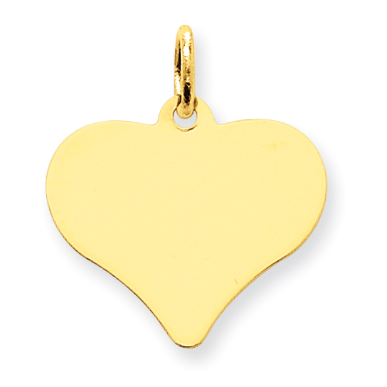 CLOSEOUTS 14k Plain Engravable Heart Disc Charm (.018 Gauge)