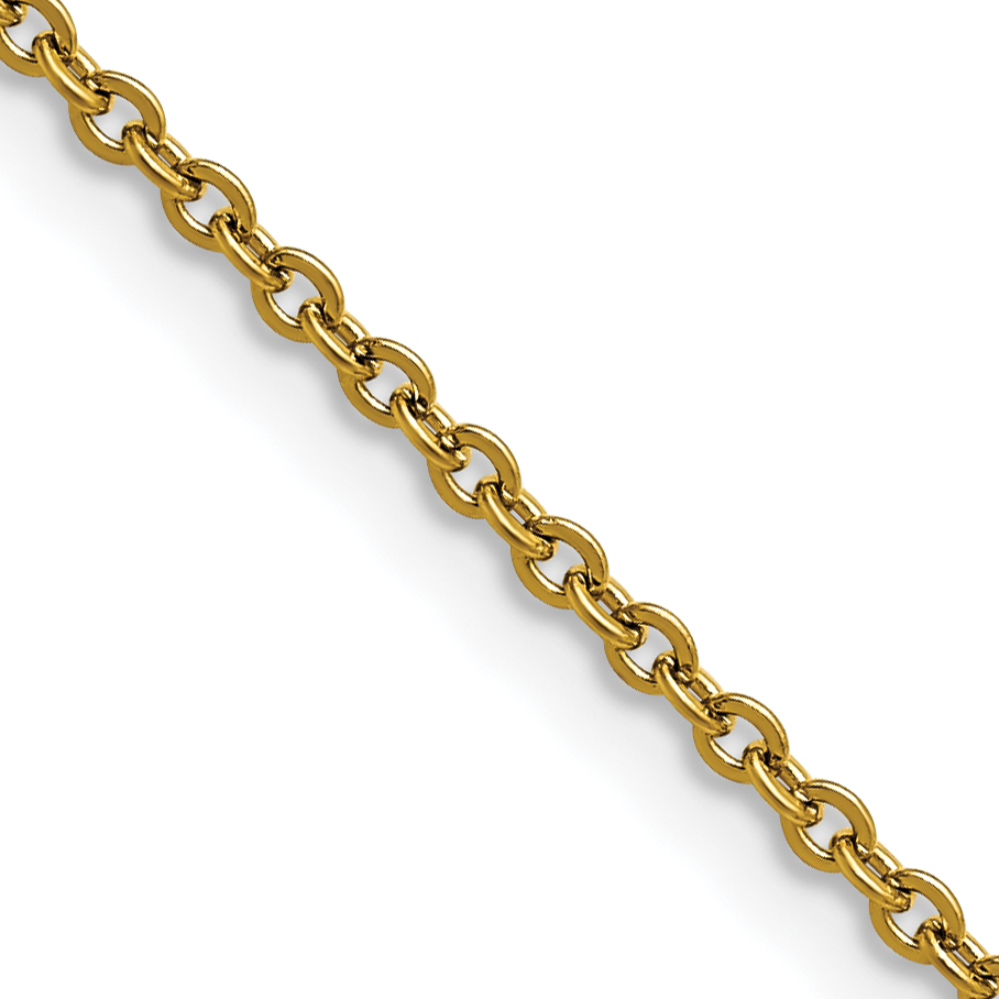 Chisel Stainless Steel Gold IP plated 2.3mm 24in Cable Chain
