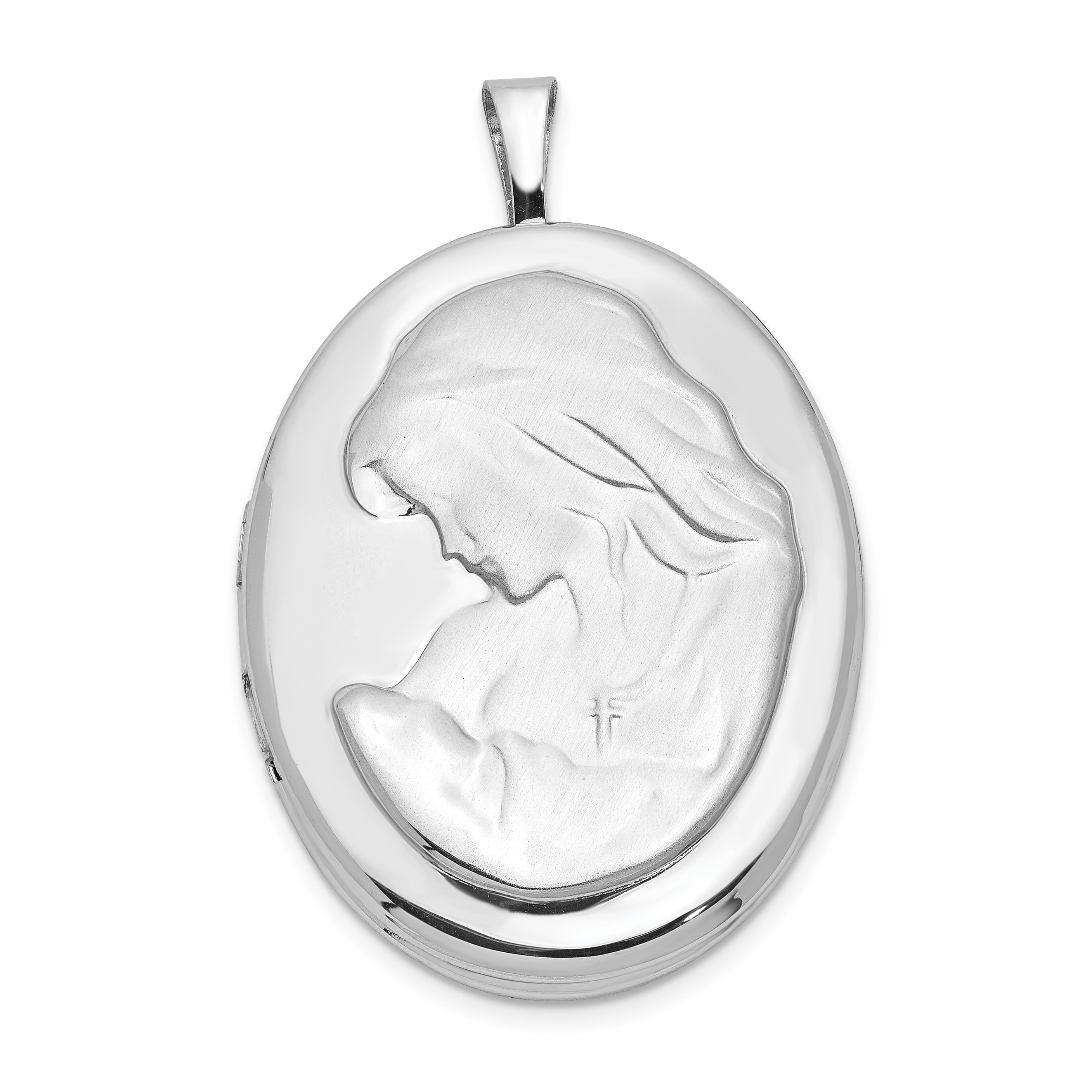 Lockets Sterling Silver 26mm Mother and Baby Oval Locket