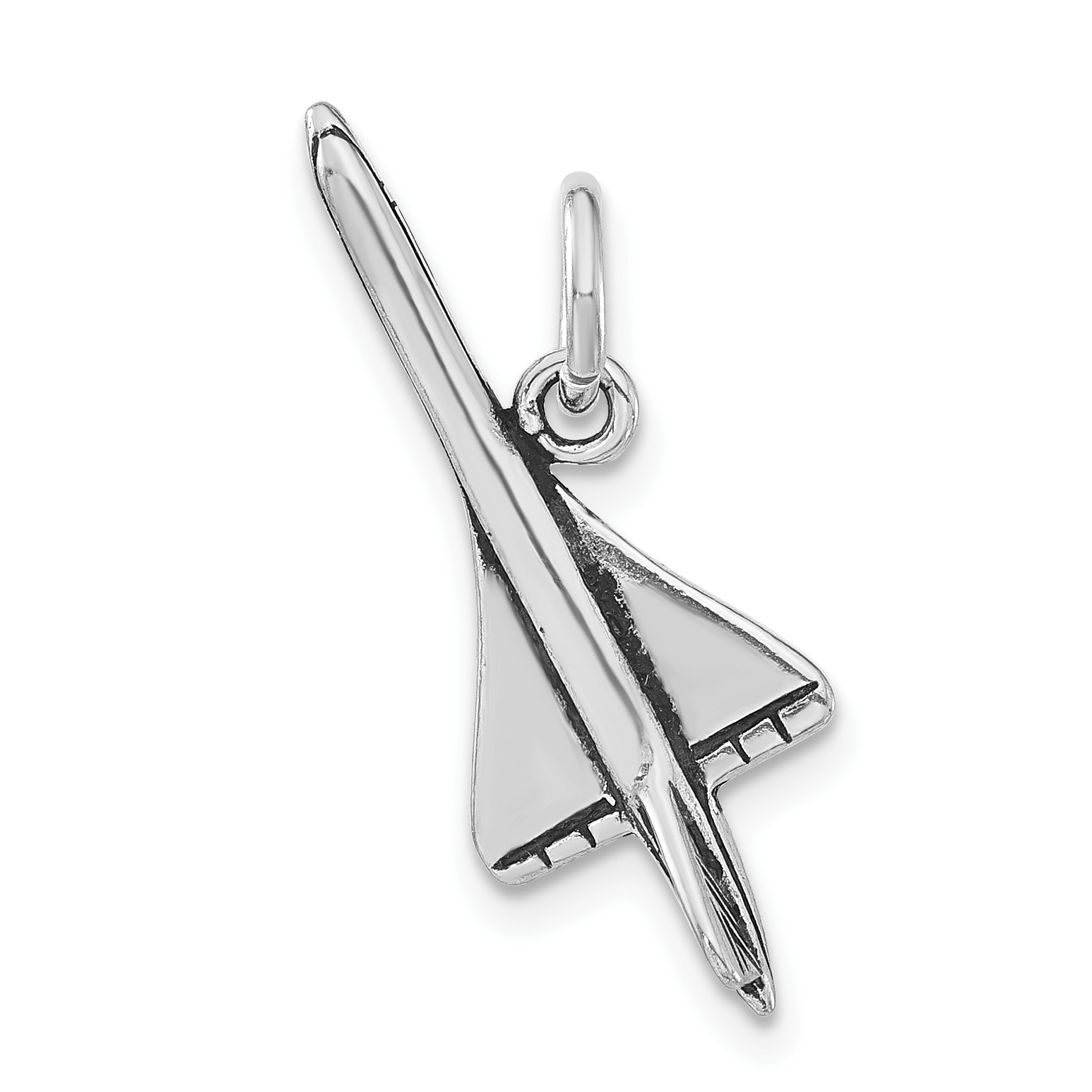 Core Silver Sterling Silver Antiqued Airplane Pendant