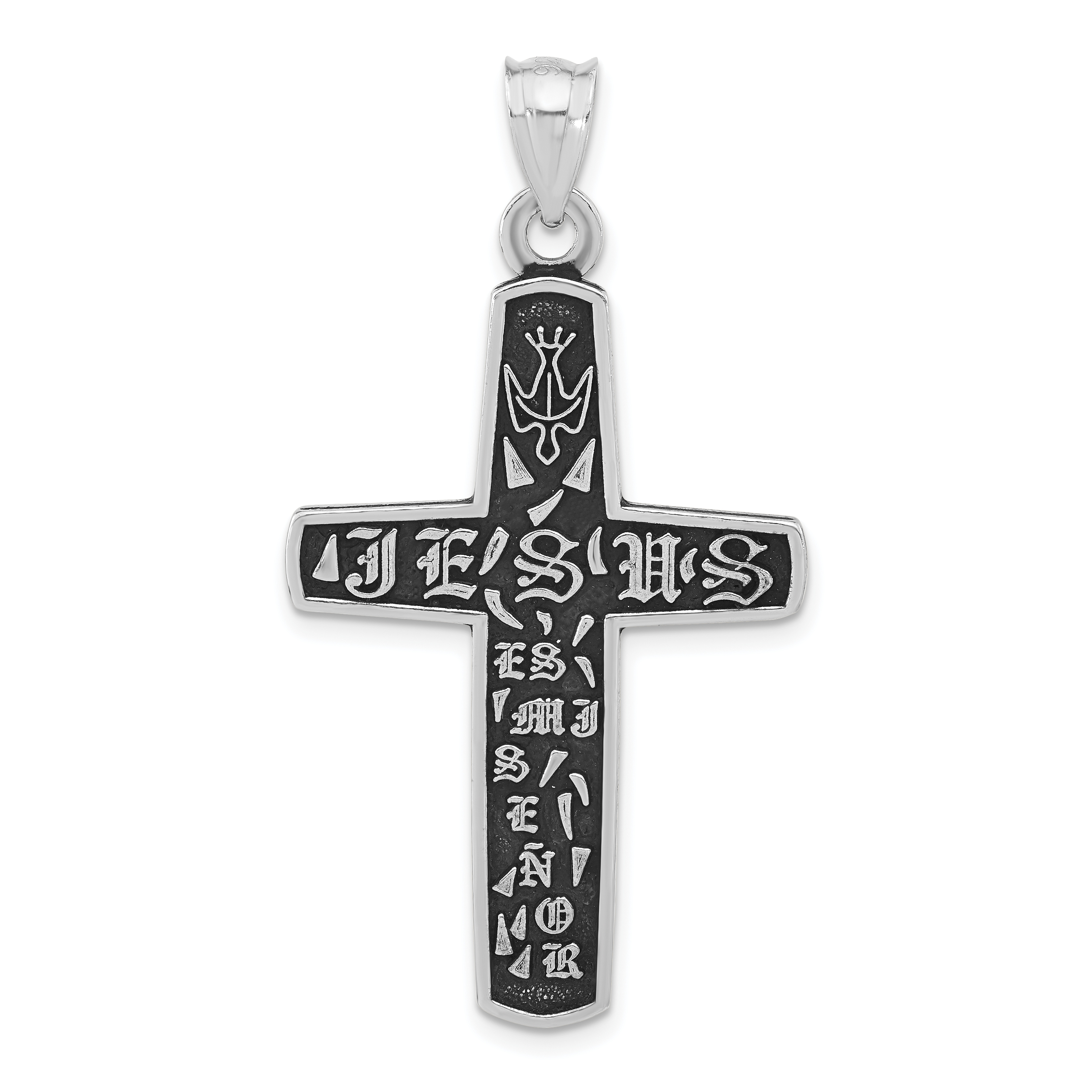 Core Silver Sterling Silver Antiqued Jesus Cross Pendant