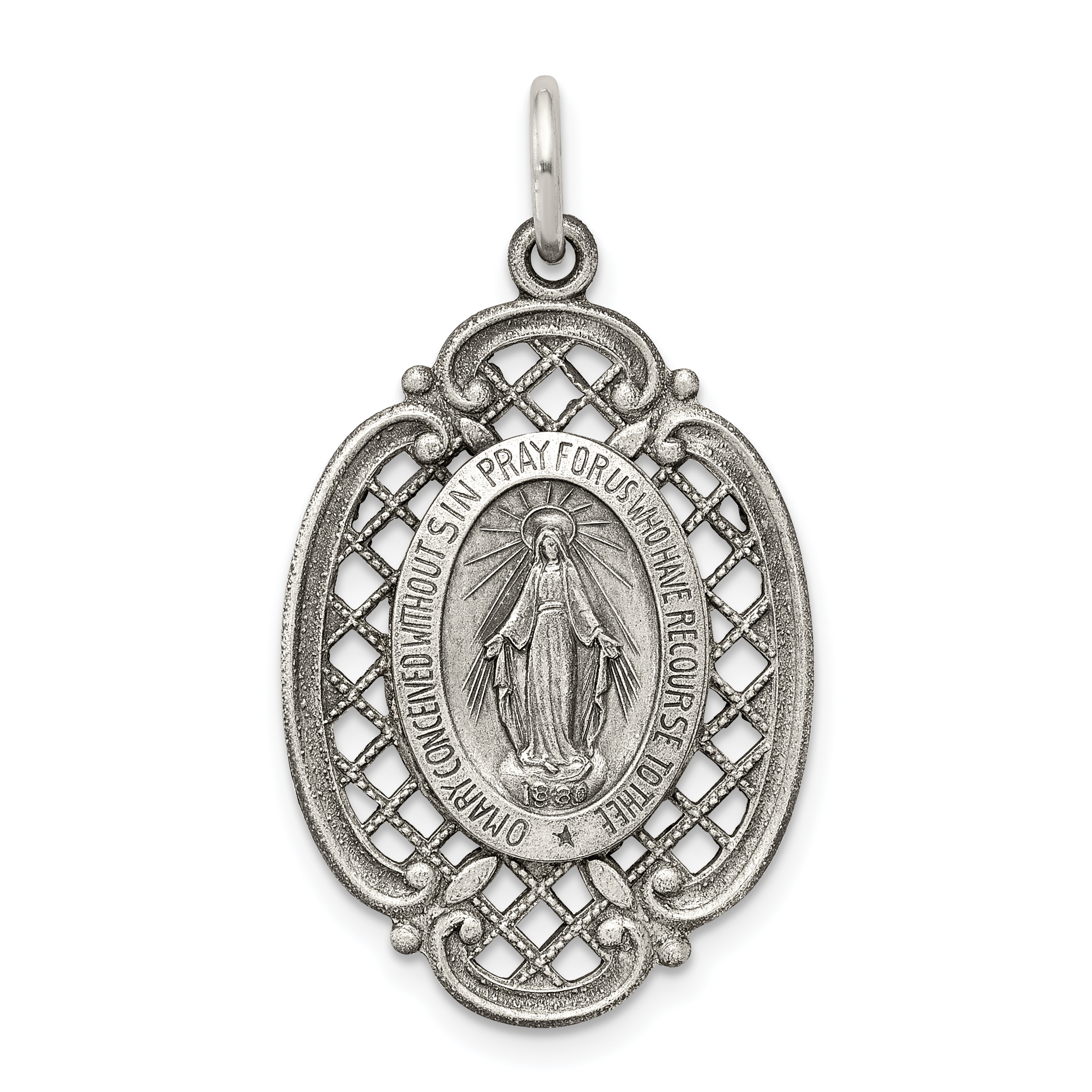 Core Silver Sterling Silver Antiqued Miraculous Medal