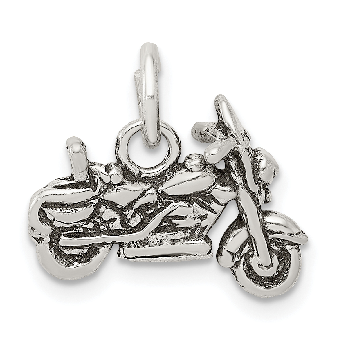Core Silver Sterling Silver Antiqued Motorcycle Charm