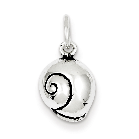 Core Silver Sterling Silver Antiqued Seashell Charm