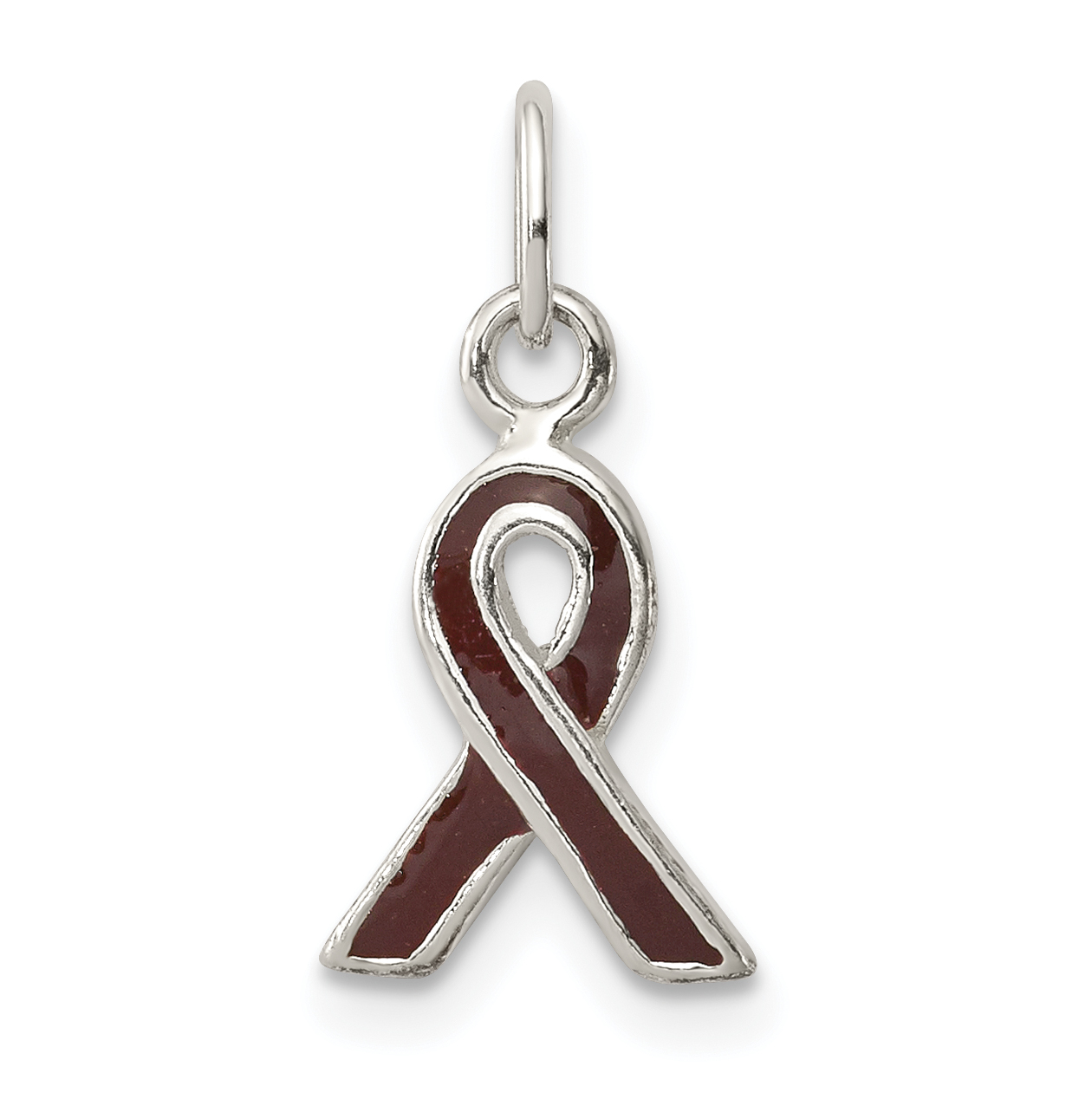 Core Silver Sterling Silver Brown Enameled Awareness Charm
