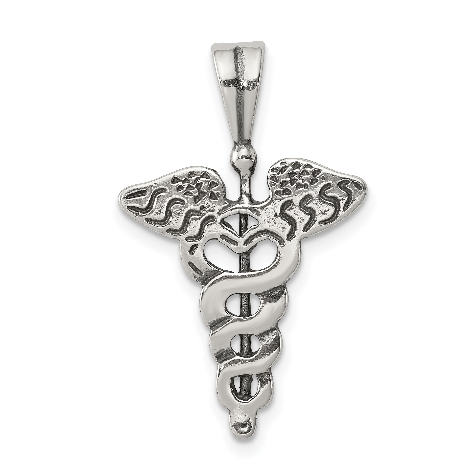 Core Silver Sterling Silver Caduceus Charm