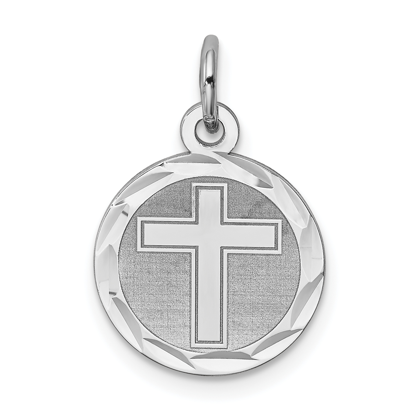 Core Silver Sterling Silver Cross Disc Charm