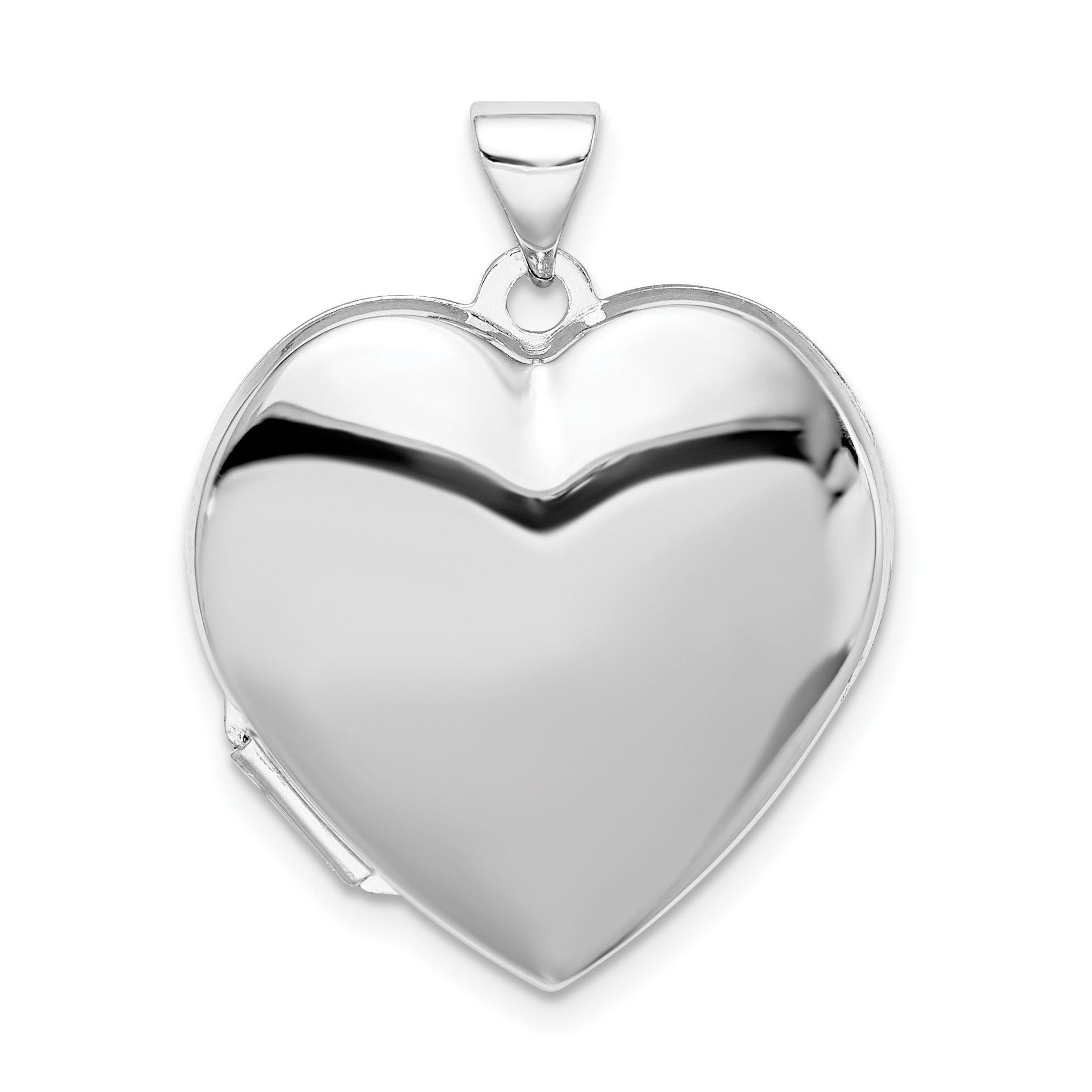 Lockets Sterling Silver Plain 21mm Heart Locket