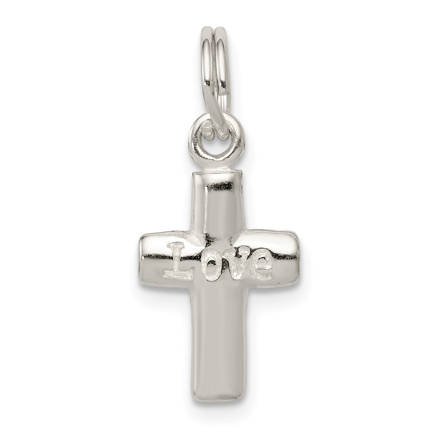 Core Silver Sterling Silver Polished LOVE Cross Charm