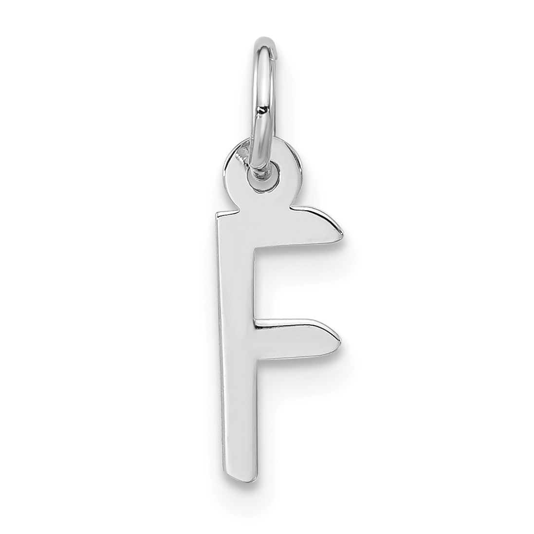 Core Silver Sterling Silver Small Slanted Block Initial F Charm