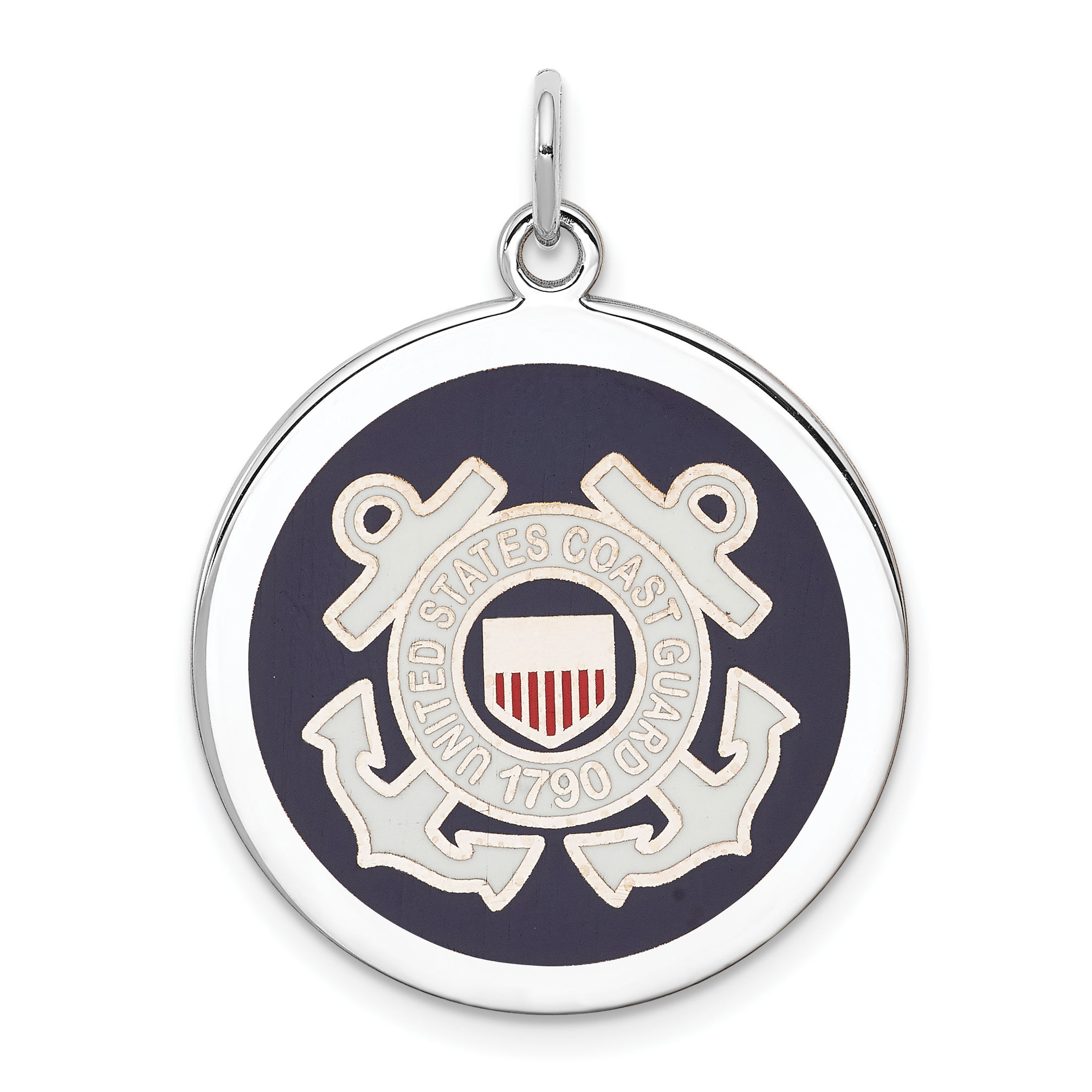 Core Silver Sterling Silver US Coast Guard Disc