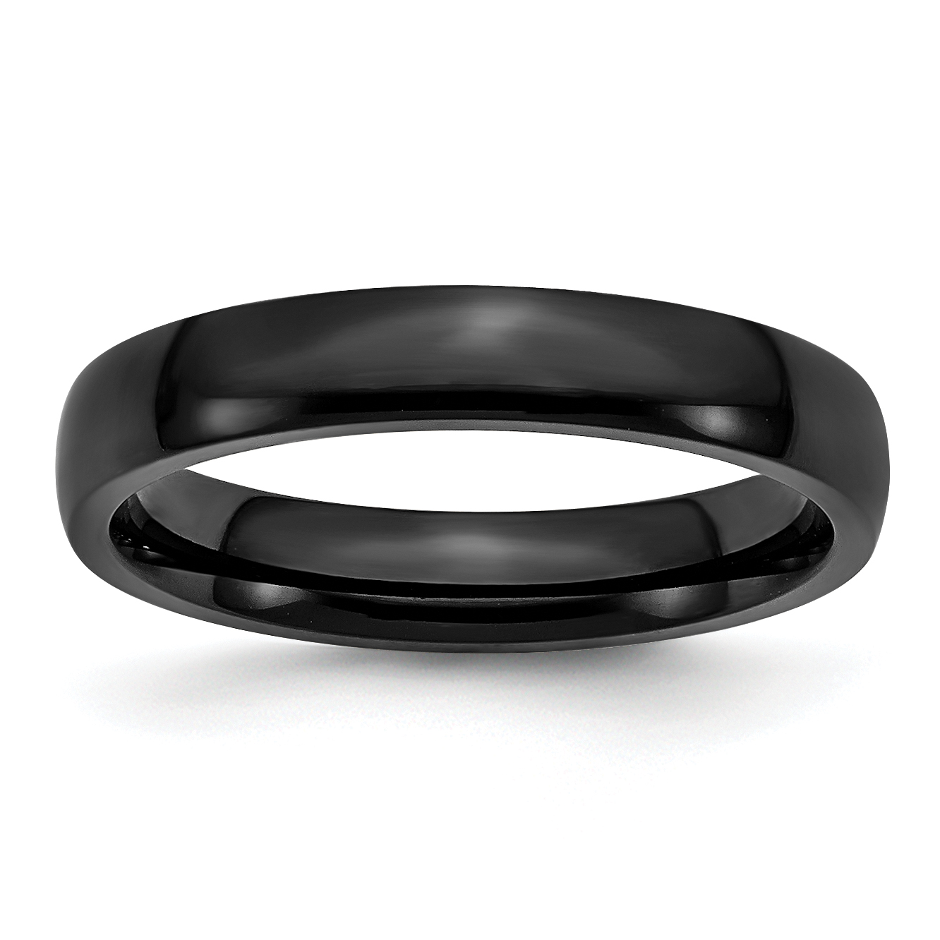 Chisel Stainless Steel 4mm Black IP-plated Polished Band