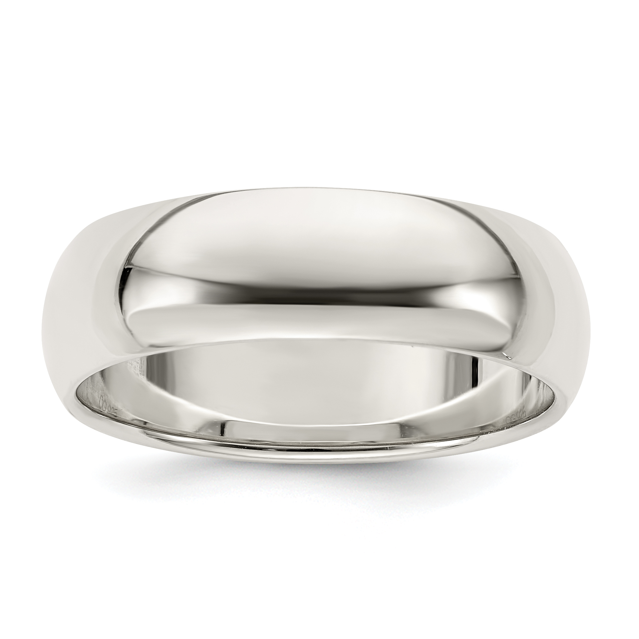 Chisel Sterling Silver 7mm Half-Round Band