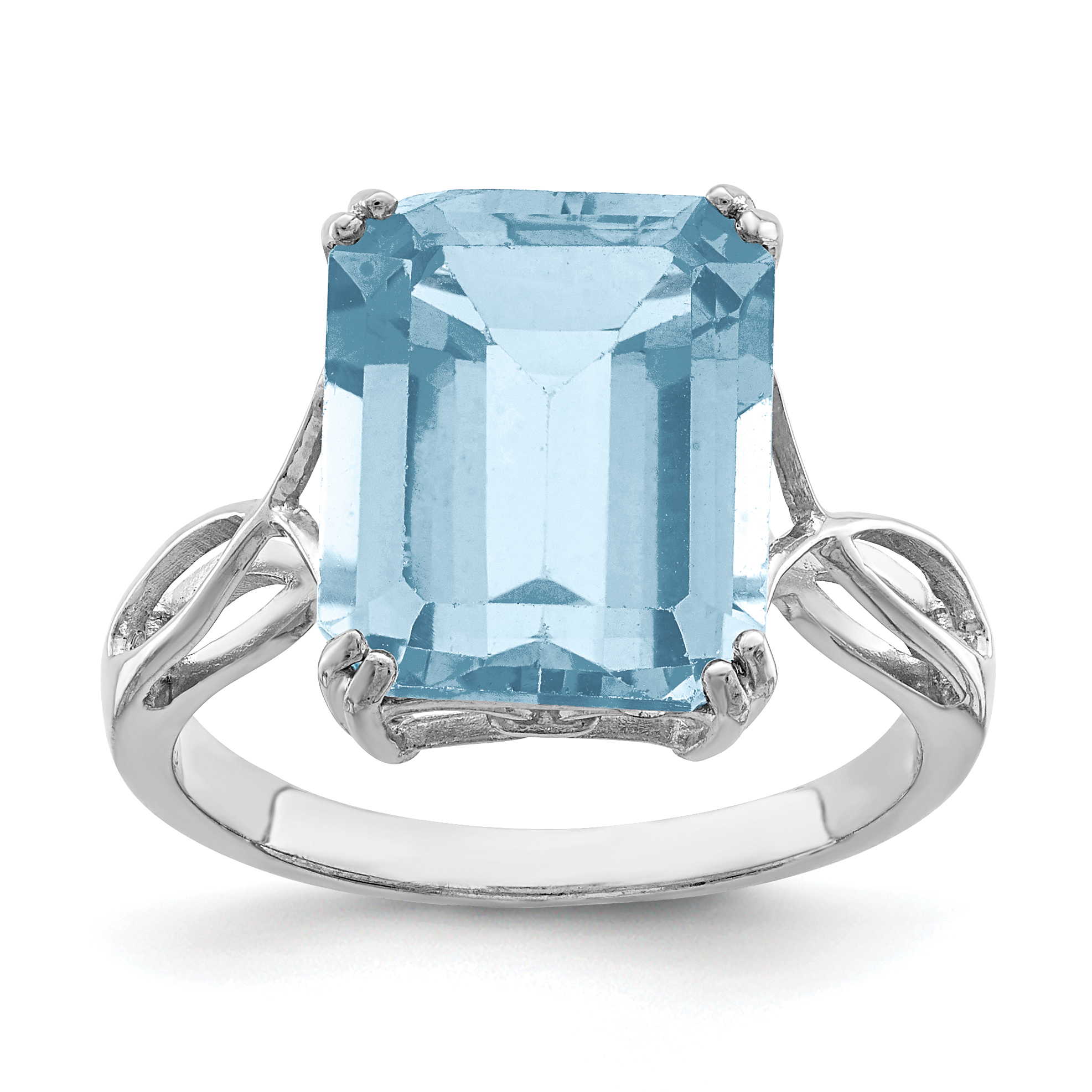 Colored Gemstones Sterling Silver Light Swiss Blue Topaz Ring