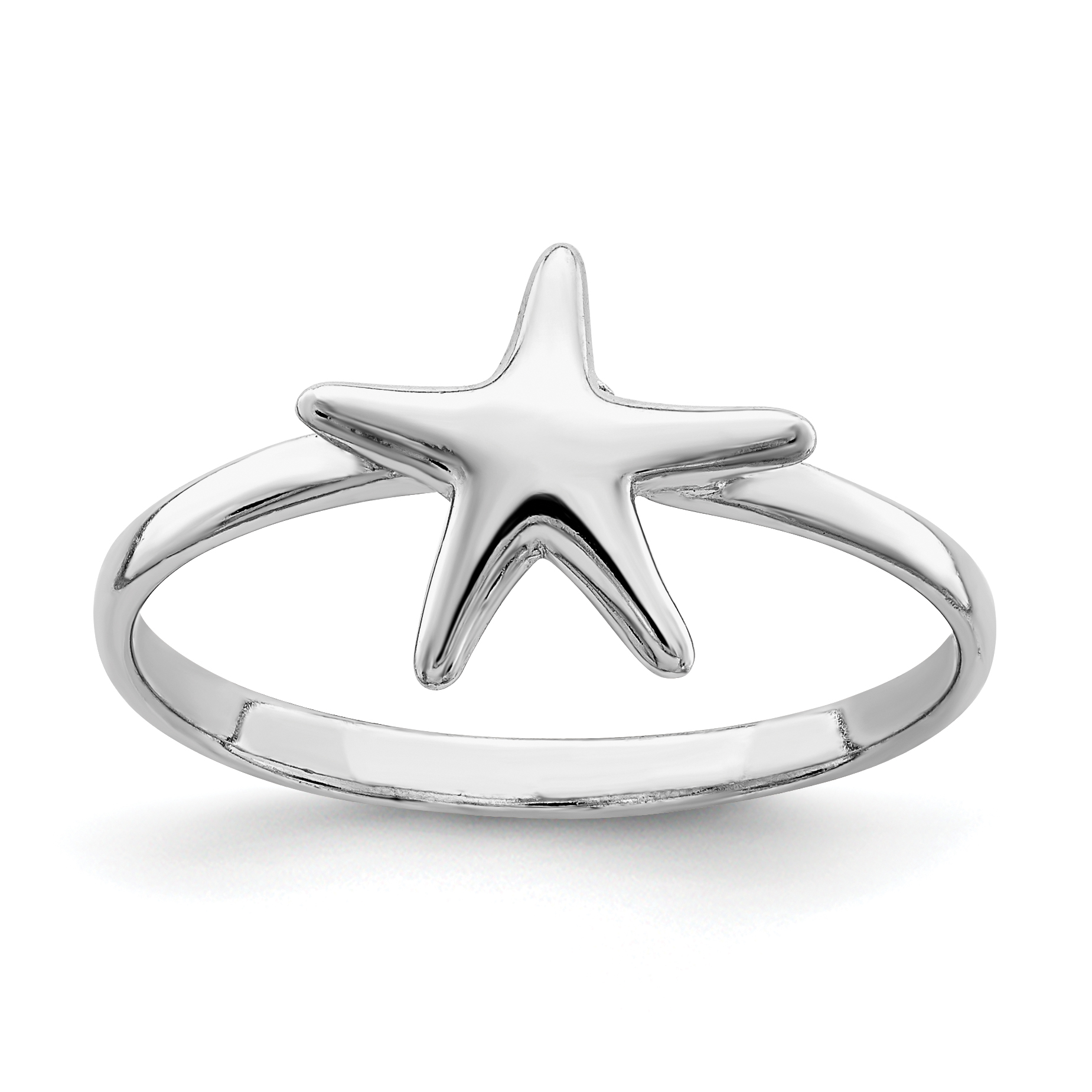 Core Silver Sterling Silver Polished Starfish Ring