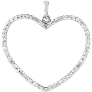 Stu Platinum 1/2 CTW Diamond Heart Pendant