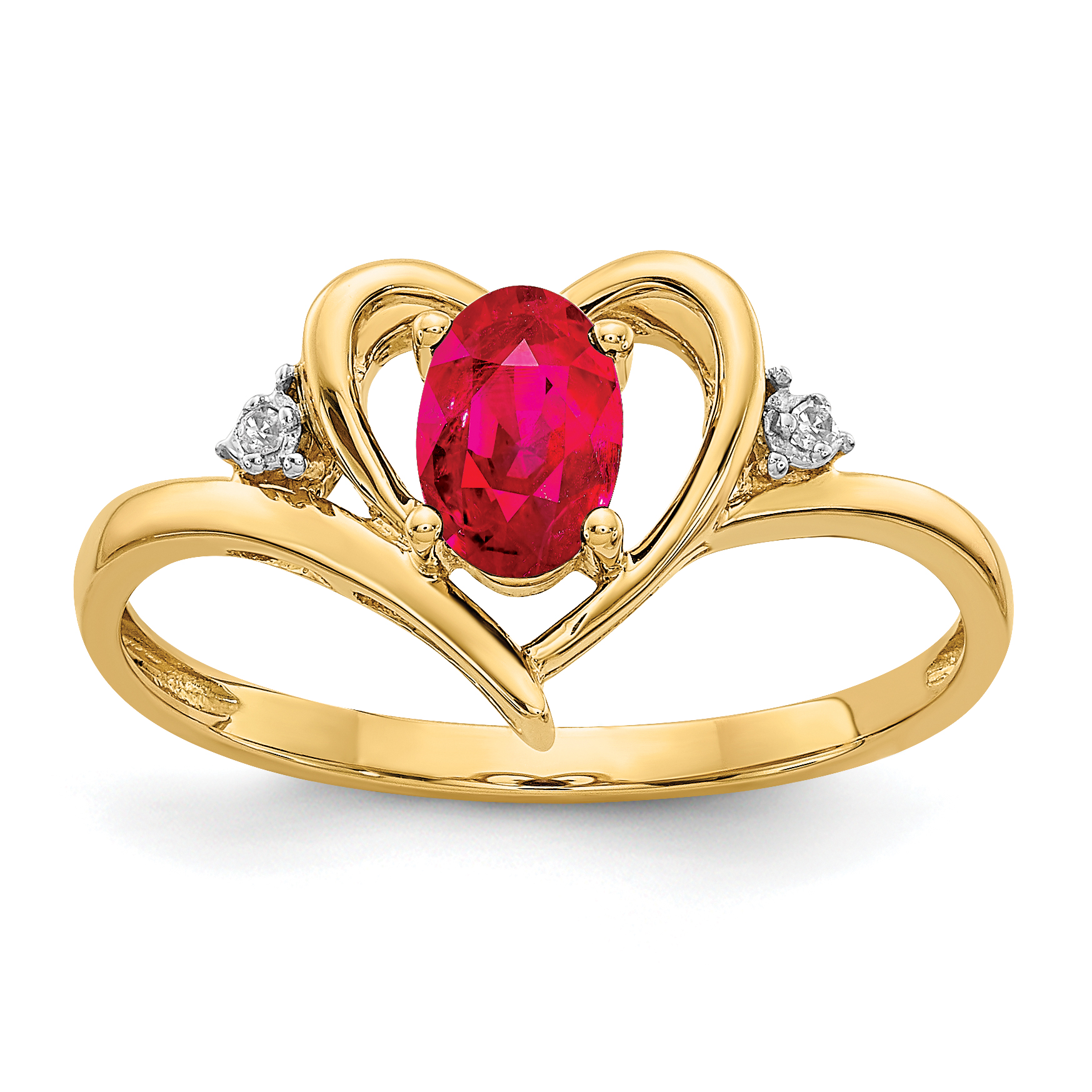 Core Gold 14K Diamond & Ruby Ring