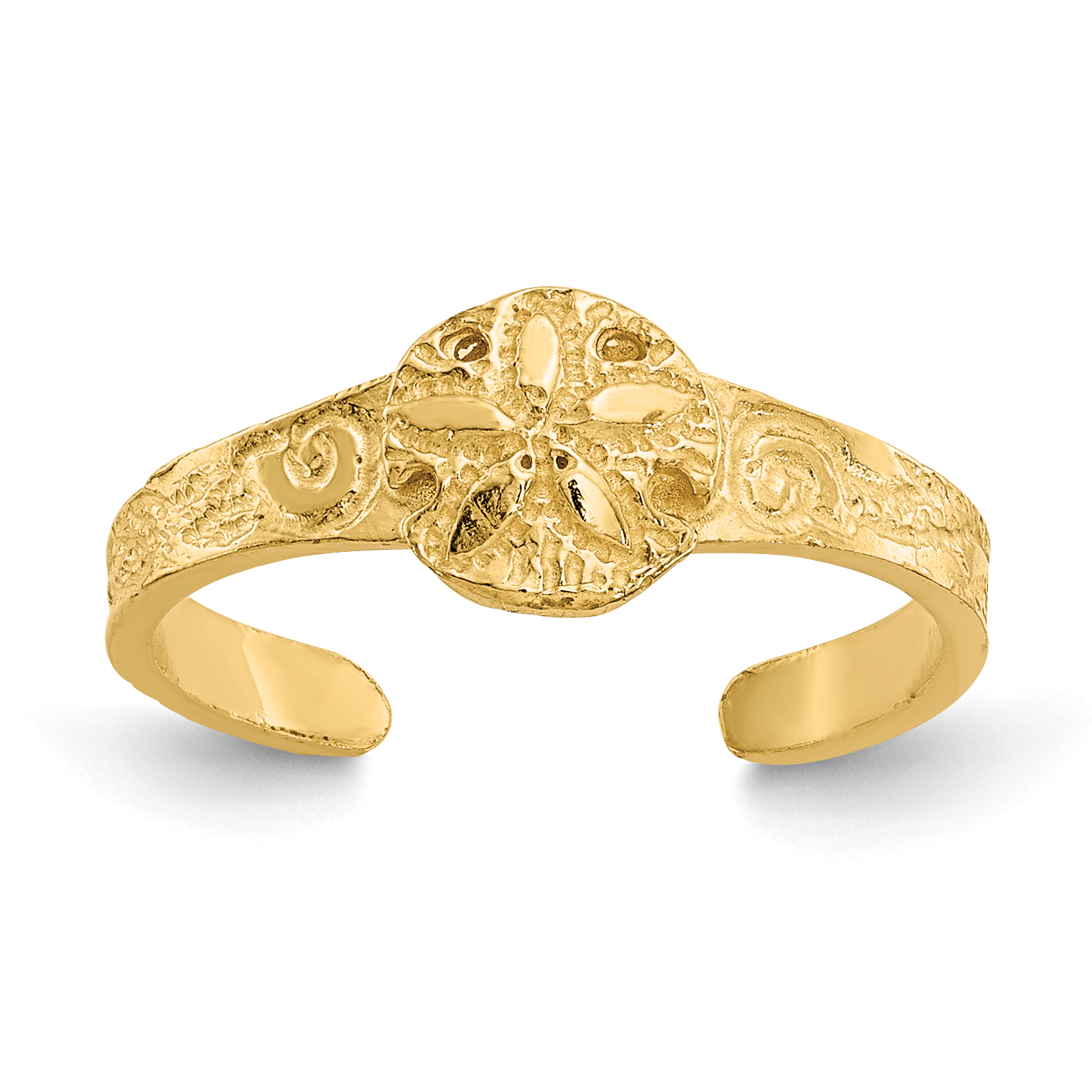Core Gold 14K Diamond-cut Sand Dollar Toe Ring