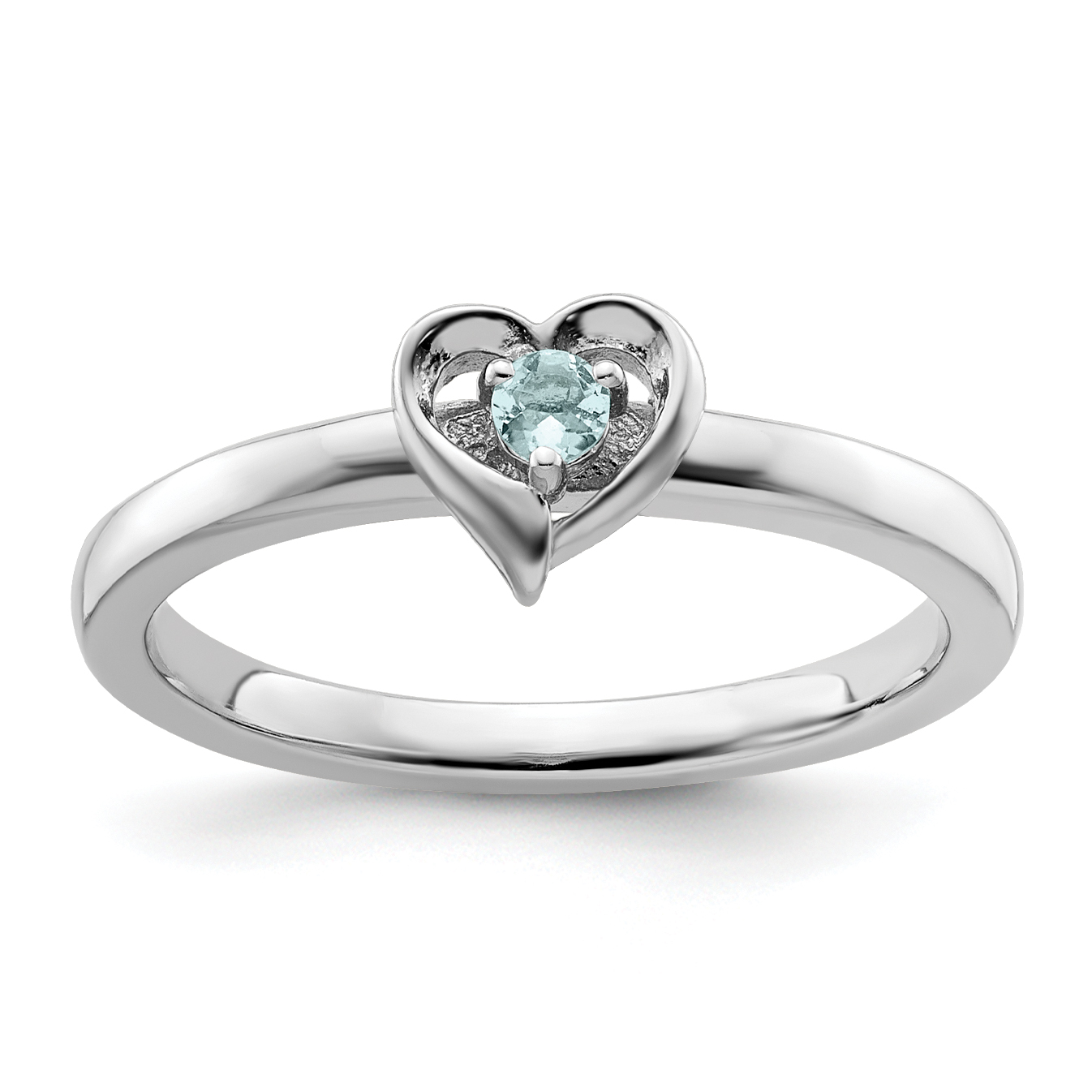 Stackable Expressions Sterling Silver Stackable Expressions Aquamarine Heart Ring