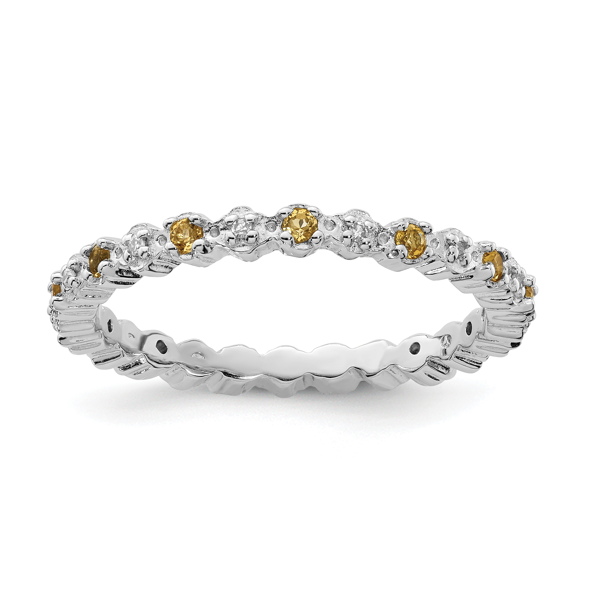 Stackable Expressions Sterling Silver Stackable Expressions Citrine & Diamond Ring